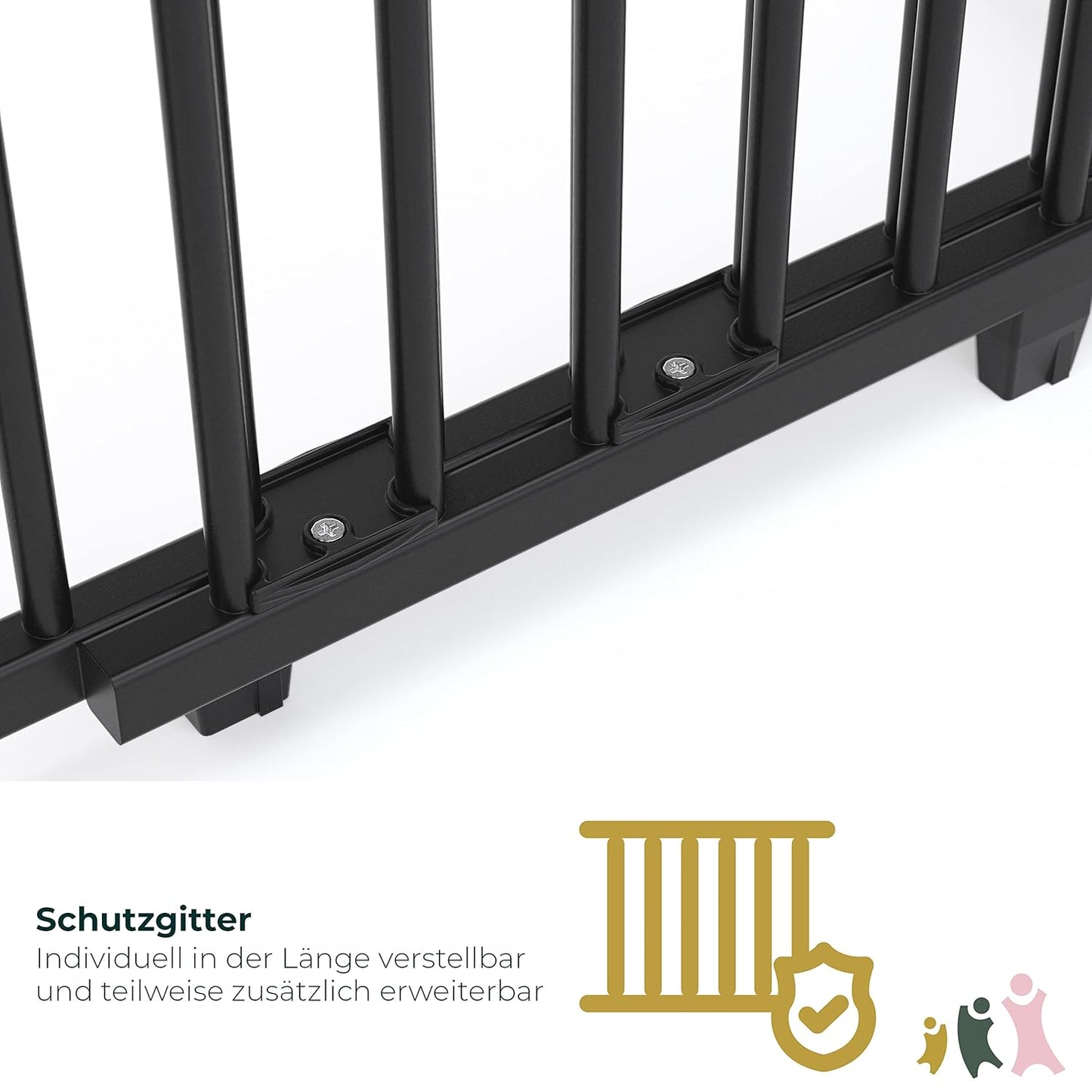 Treppenschutzgitter Plus, Schwarz; 67-95 cm