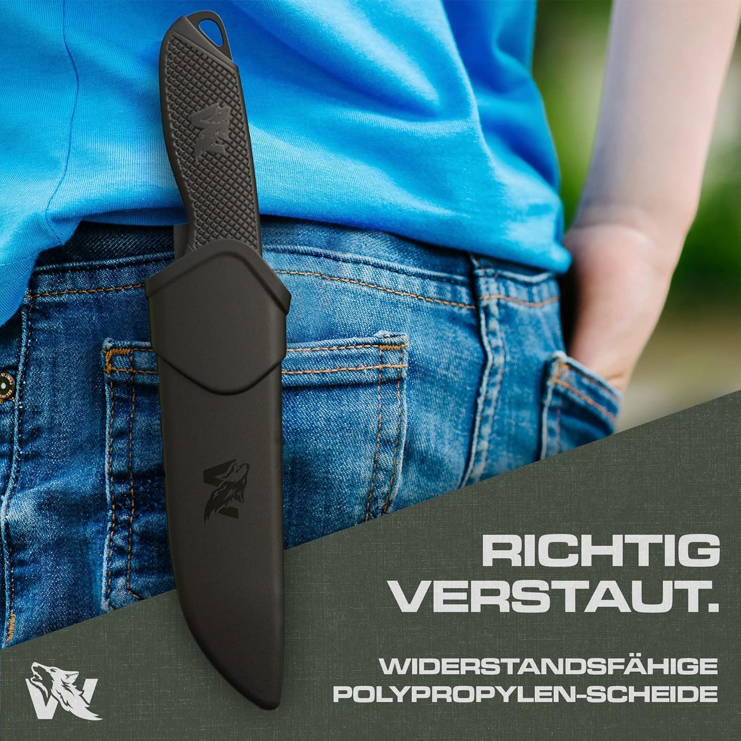 Kinder Schnitzmesser Set, Full Black Ohne Feuerstarter