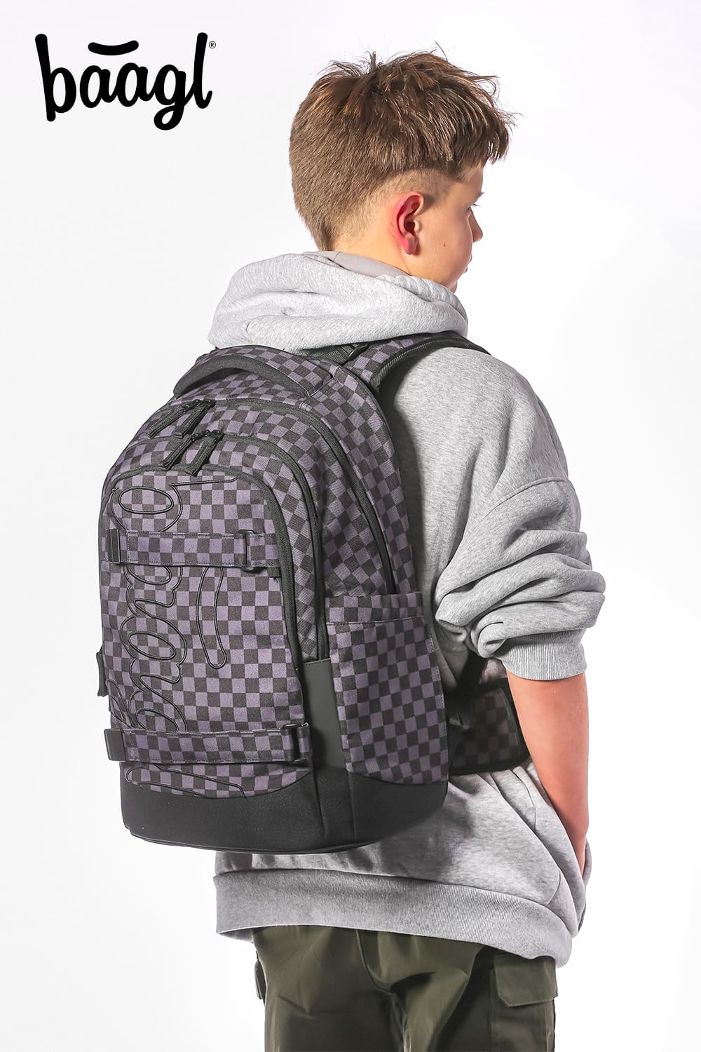 Schulrucksack-Set für Teenager, Ska Grau