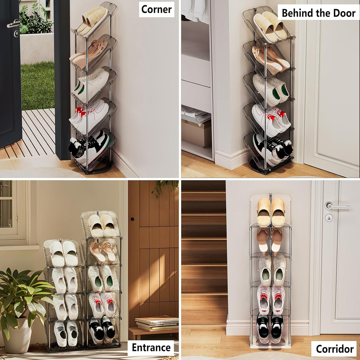Schuhregal-Set mit 5 Ebenen, Clear 5 Ebenen * 2 Stück