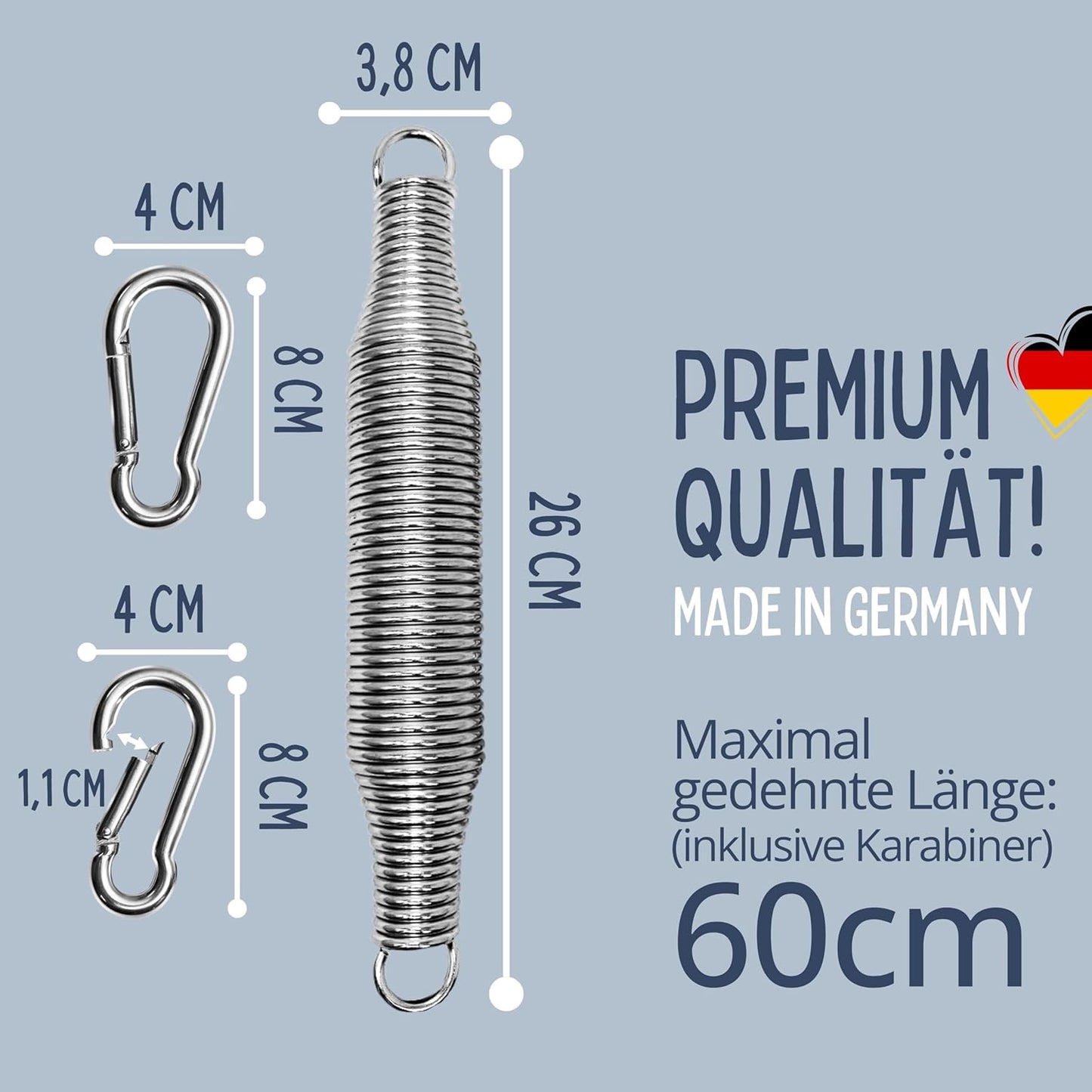 Schwingfeder-Set für Babywiege mit Karabinern