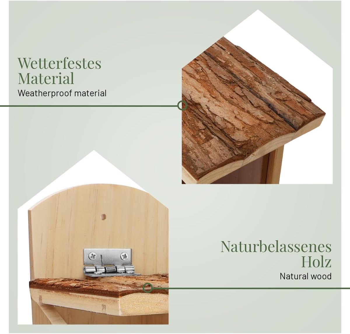 Eichhörnchen Futterhaus mit Rindendach, Eichhörnchen Futterhaus mit Rindendach