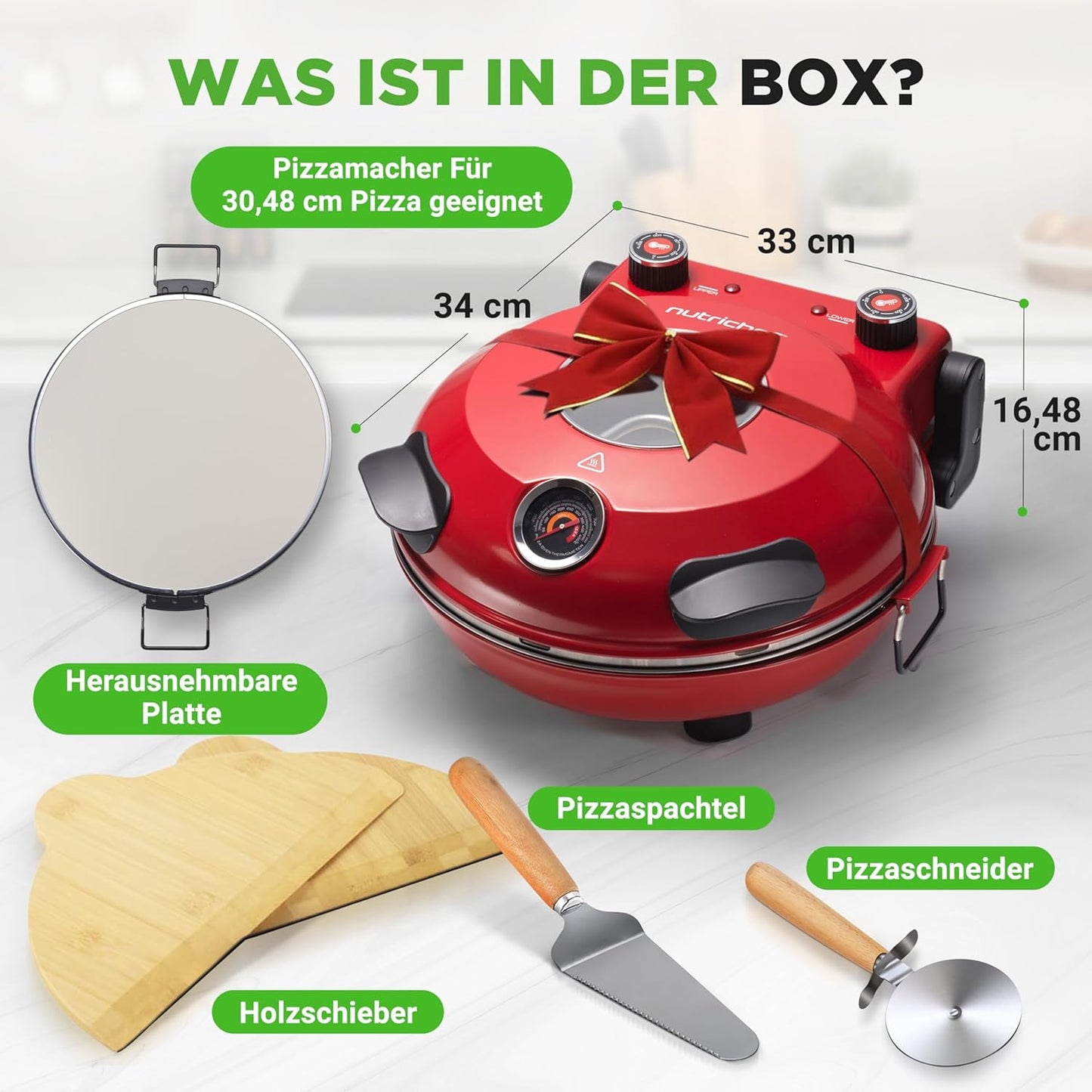 Pizzaofen mit Zubehör, Red