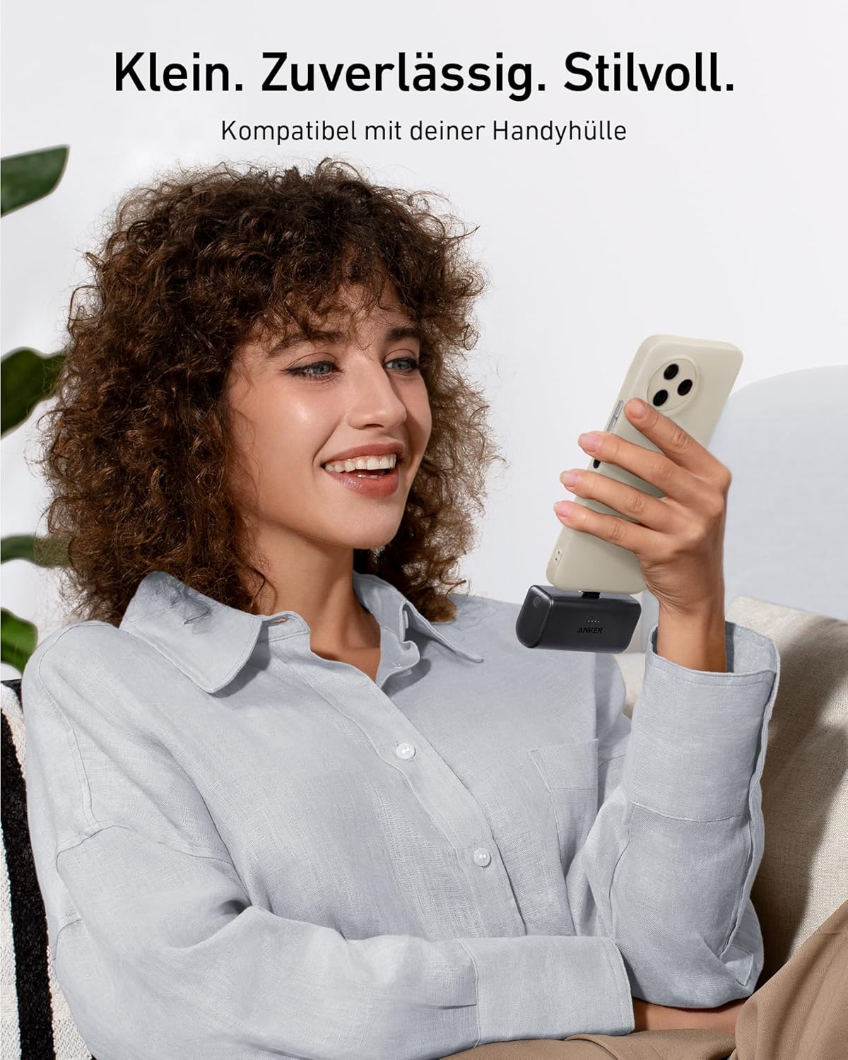 Nano Powerbank 5000mAh mit USB-C, Lila