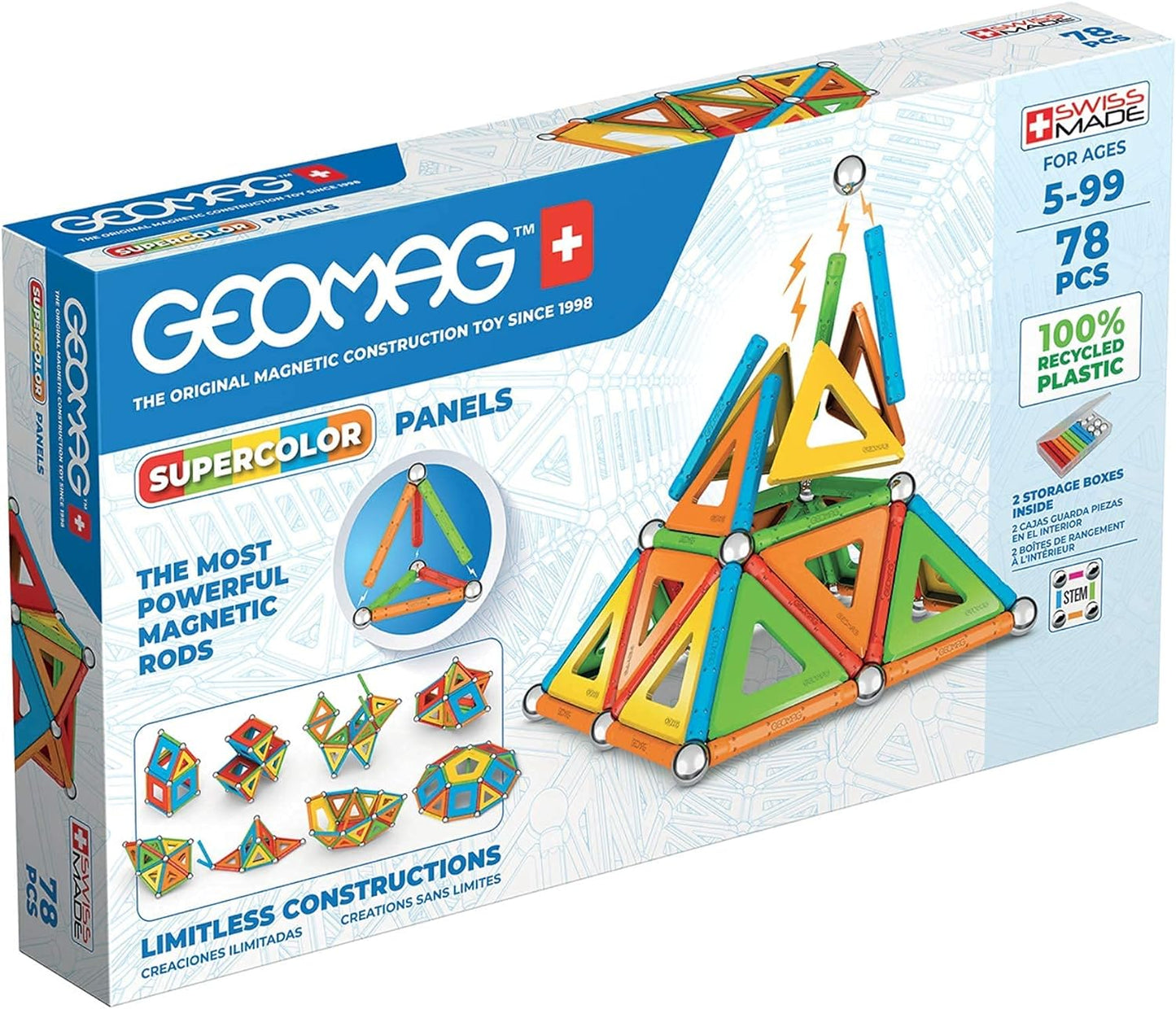 Supercolor Magnetische Bausteine, 78 pz