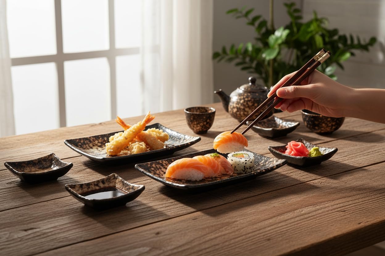 6-teiliges Sushi-Teller-Set, Dragonfire