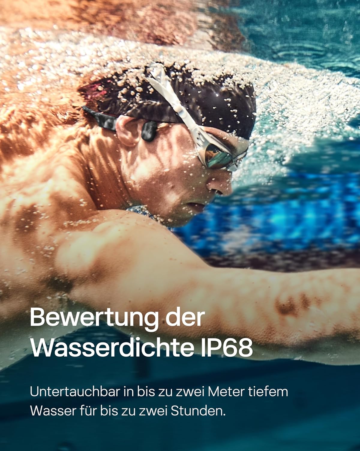 OpenSwim Knochenschallkopfhörer für Sport & Schwimmen, Black Diamond