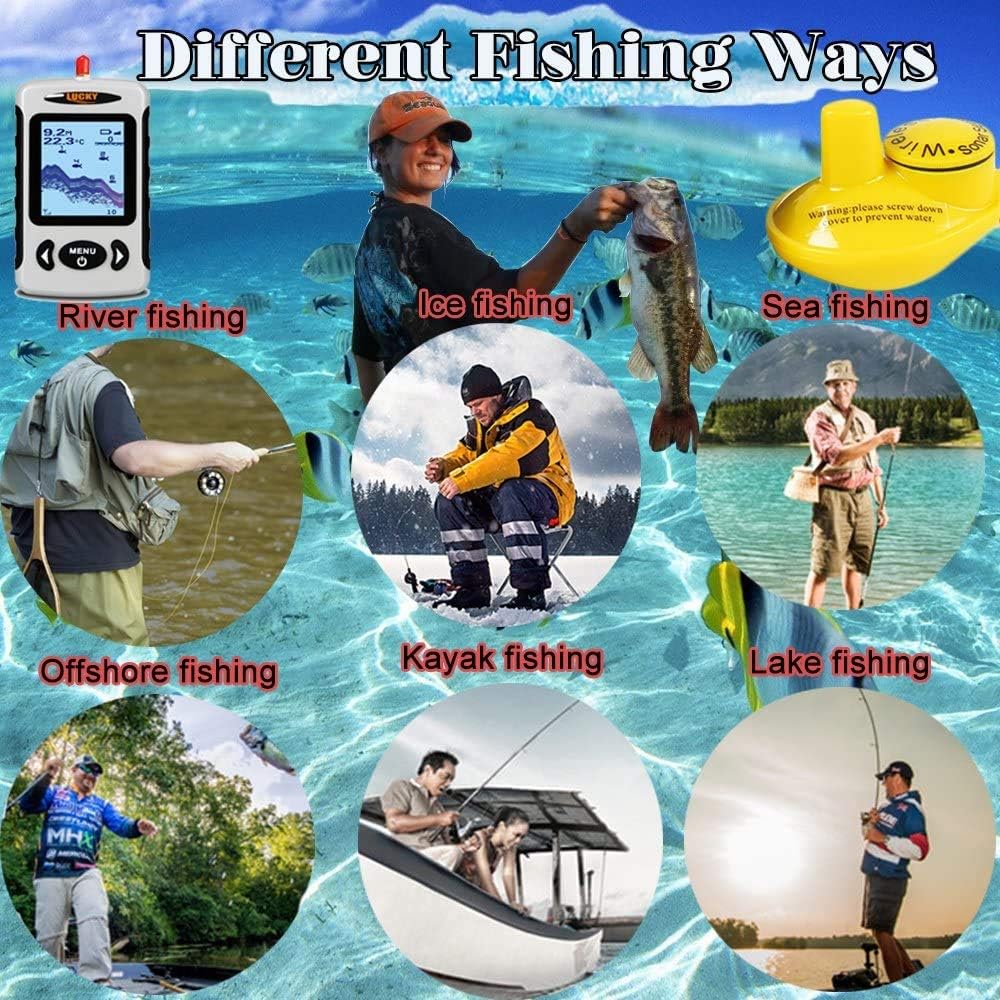 Drahtloser Sonar-Fischfinder mit LCD-Tiefenmesser