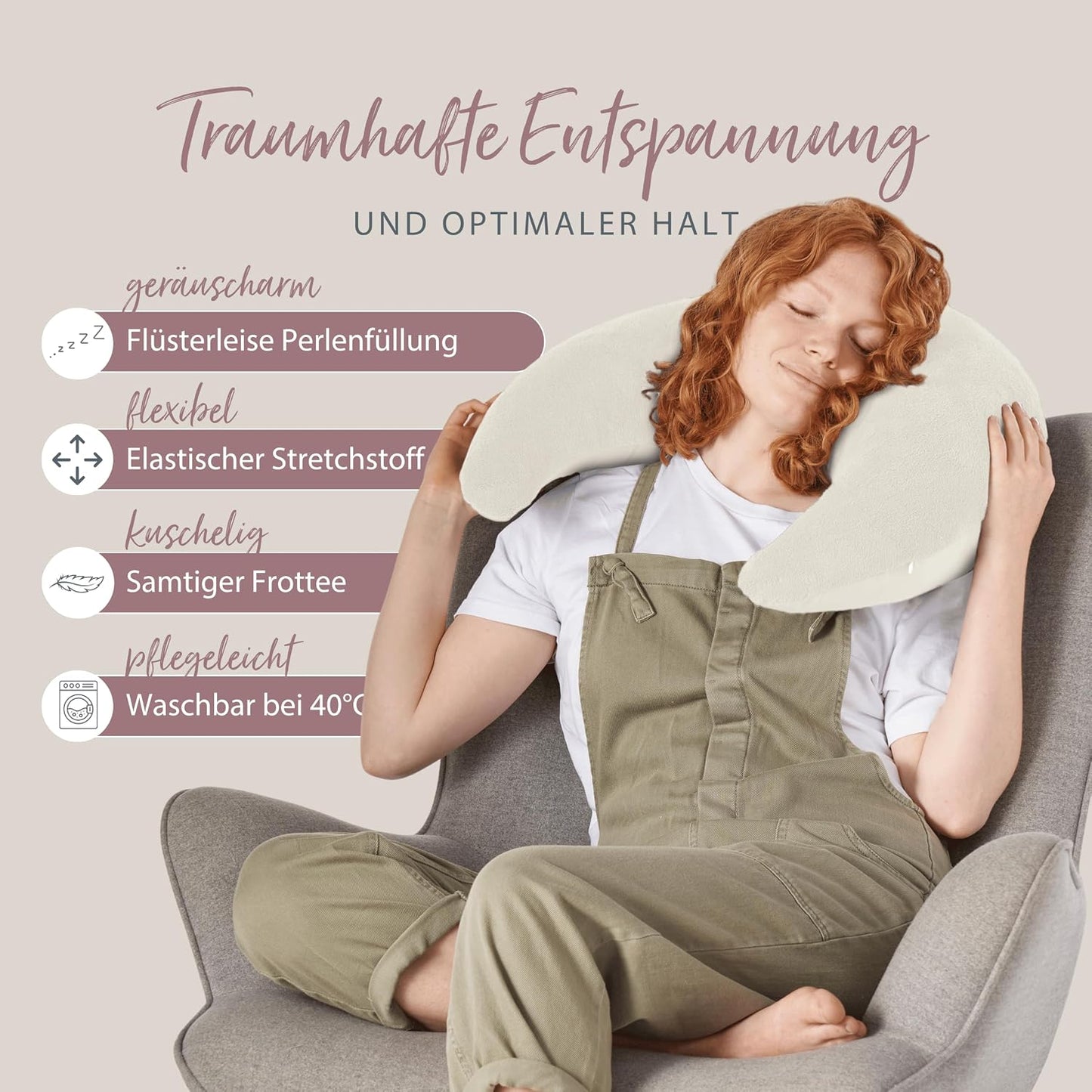 Plüschmond Stillkissen, Creme