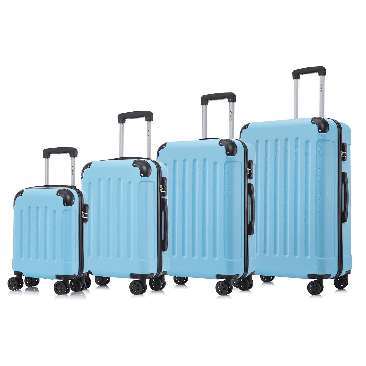 Hartschalenkofferset mit Zahlenschloss (4-teilig), 4er Set (S/M/L/XL) YS2 Hellblau