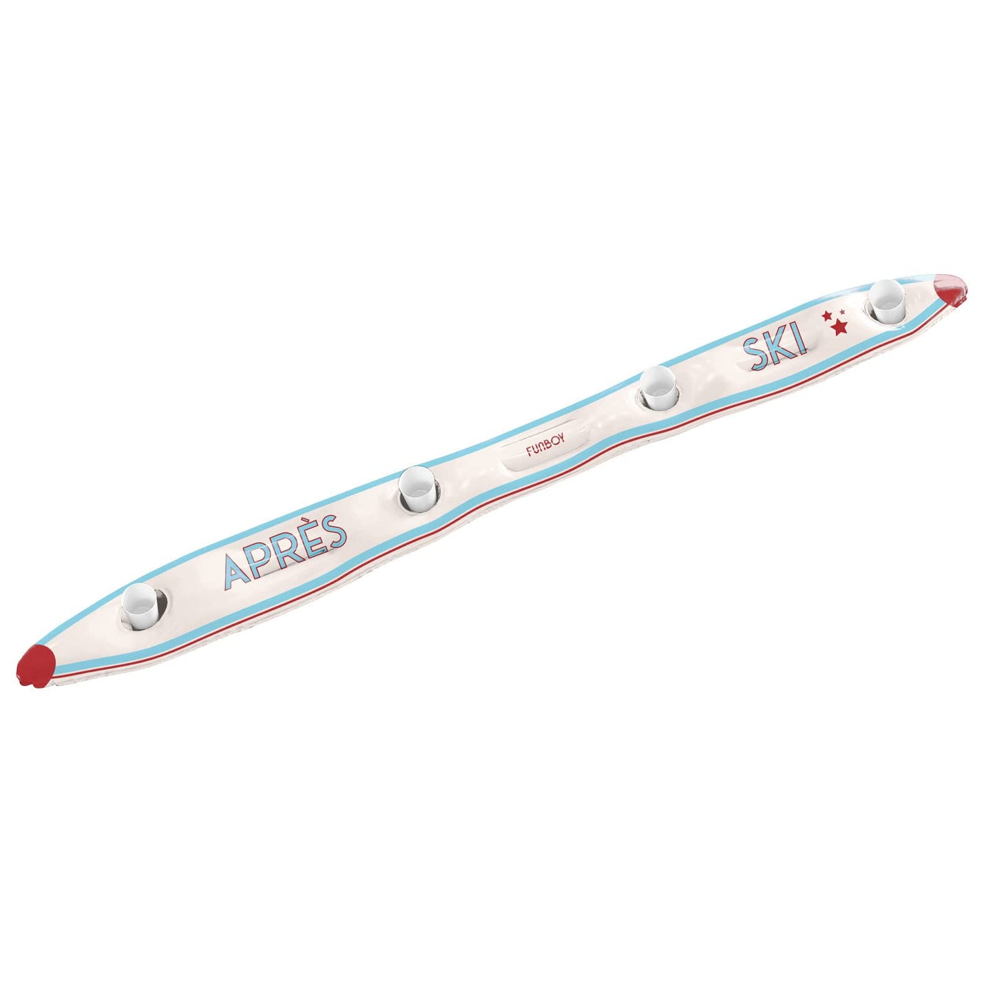 Aufblasbares Shot Board Ski mit 4 Schnapsbecher, Weisse Apres, einzeln Single