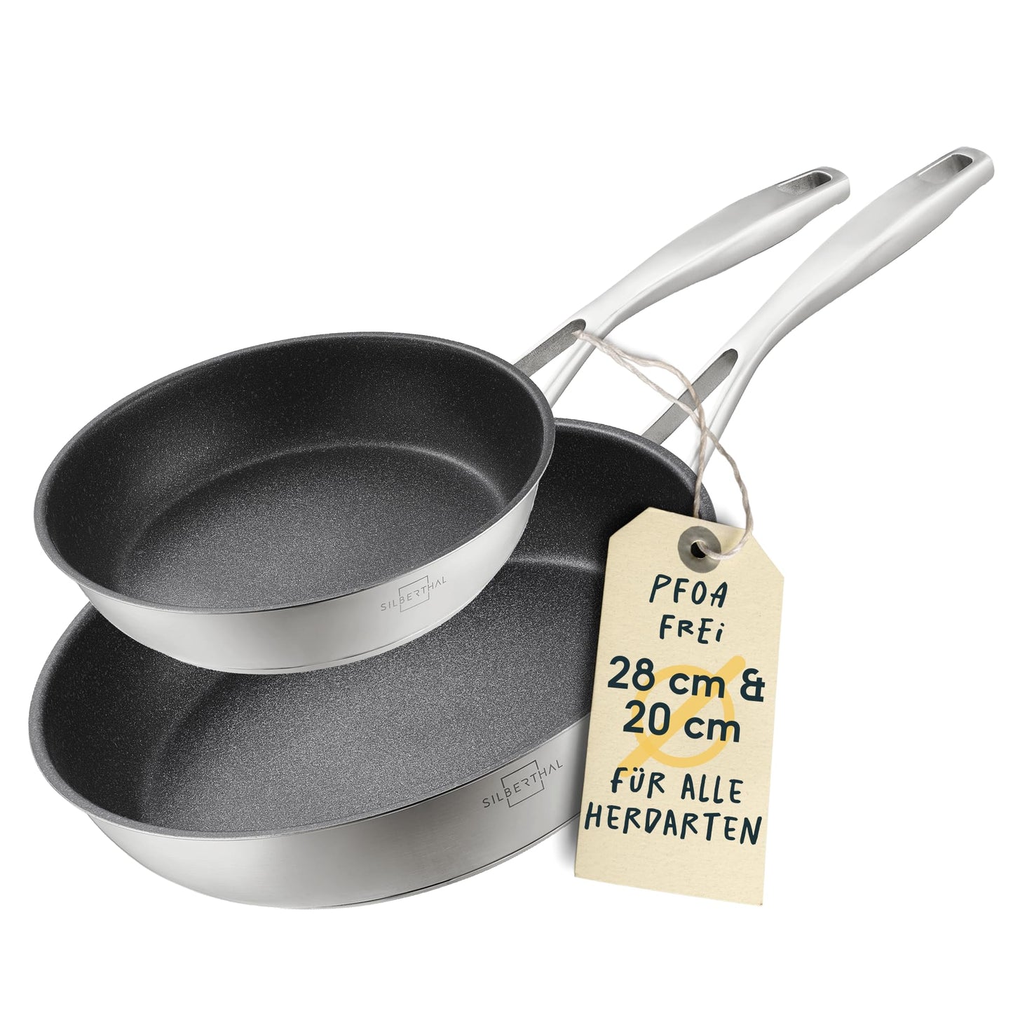 Induktionsgeeignetes Pfannen-Set, Beschichtet 2er Set | 20 + 28cm