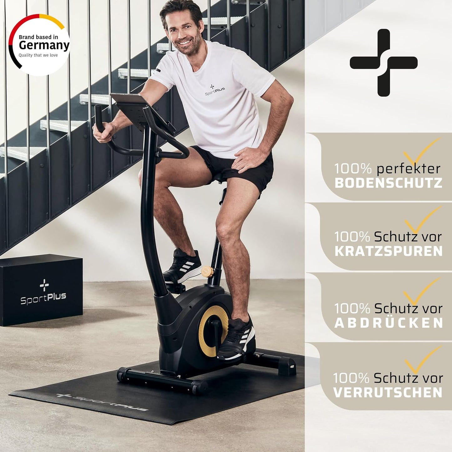 Bodenschutzmatte für Fitnessgeräte (170x90cm), Bodenschutzmatte, ca. 170x90cm (LxB)