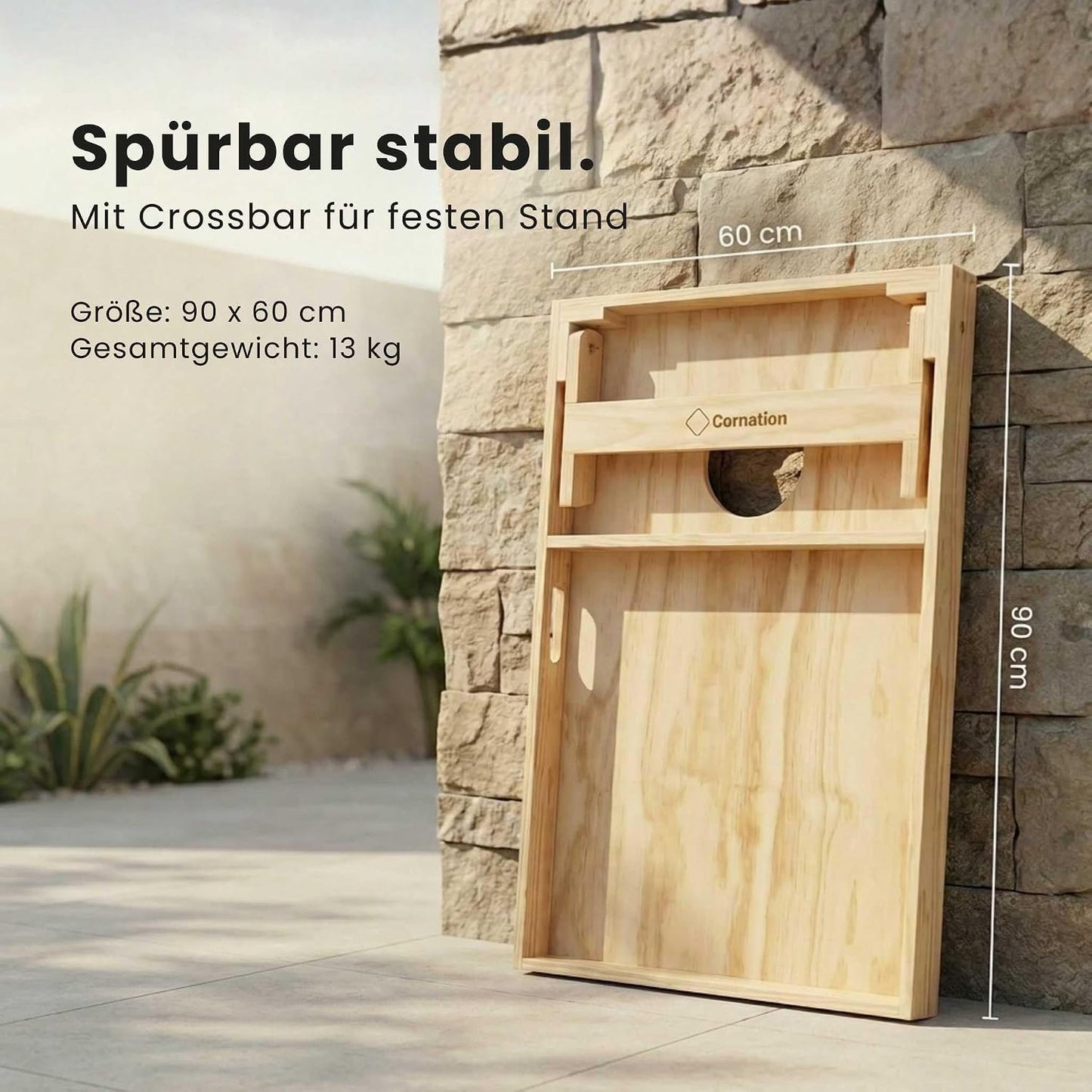 Cornhole Wurfspielset mit Tasche und 8 Bags, 90x60 (inkl. Tragetasche)
