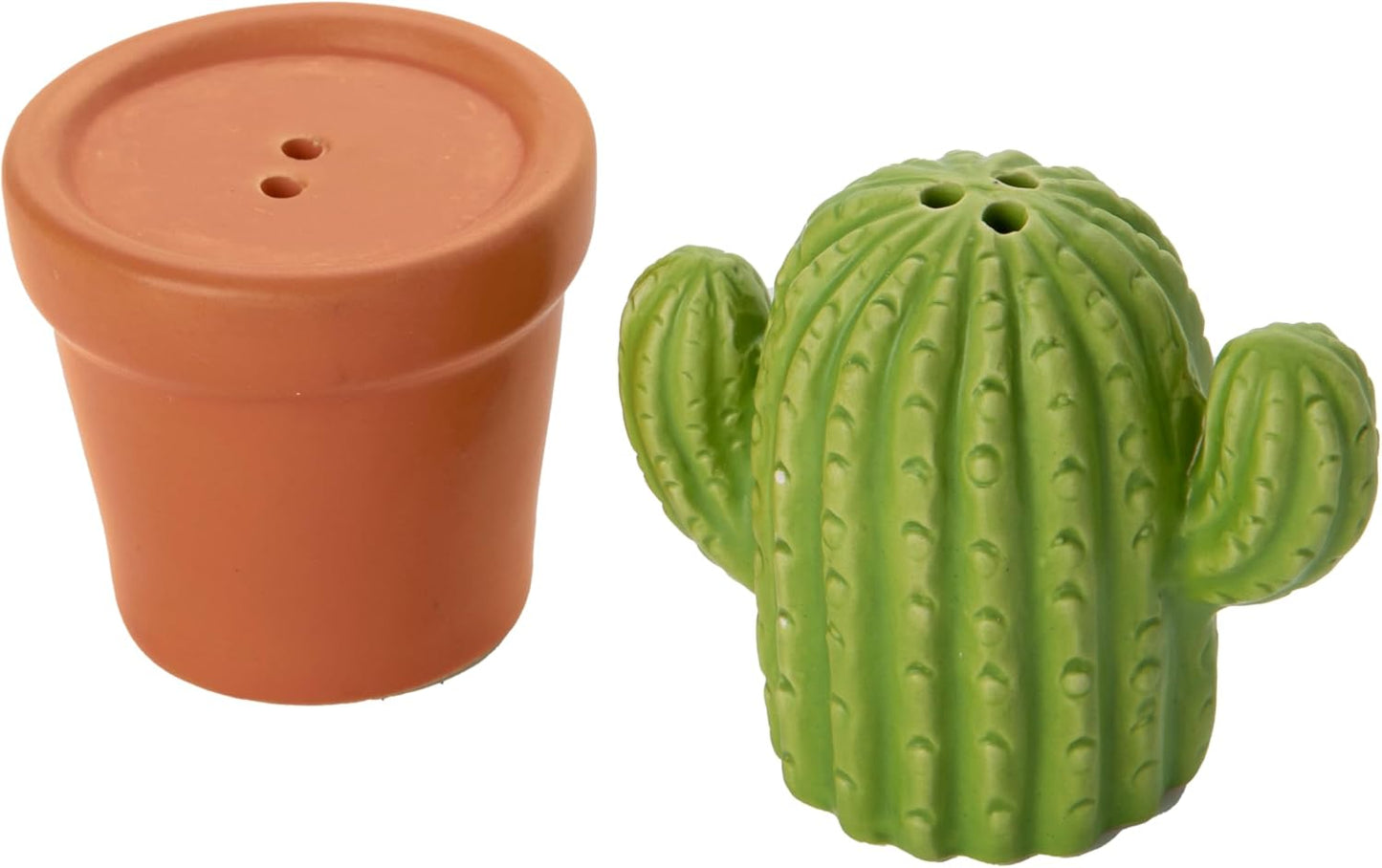 Kaktus Salz- und Pfefferstreuer-Set aus Keramik, Kaktus, Grün