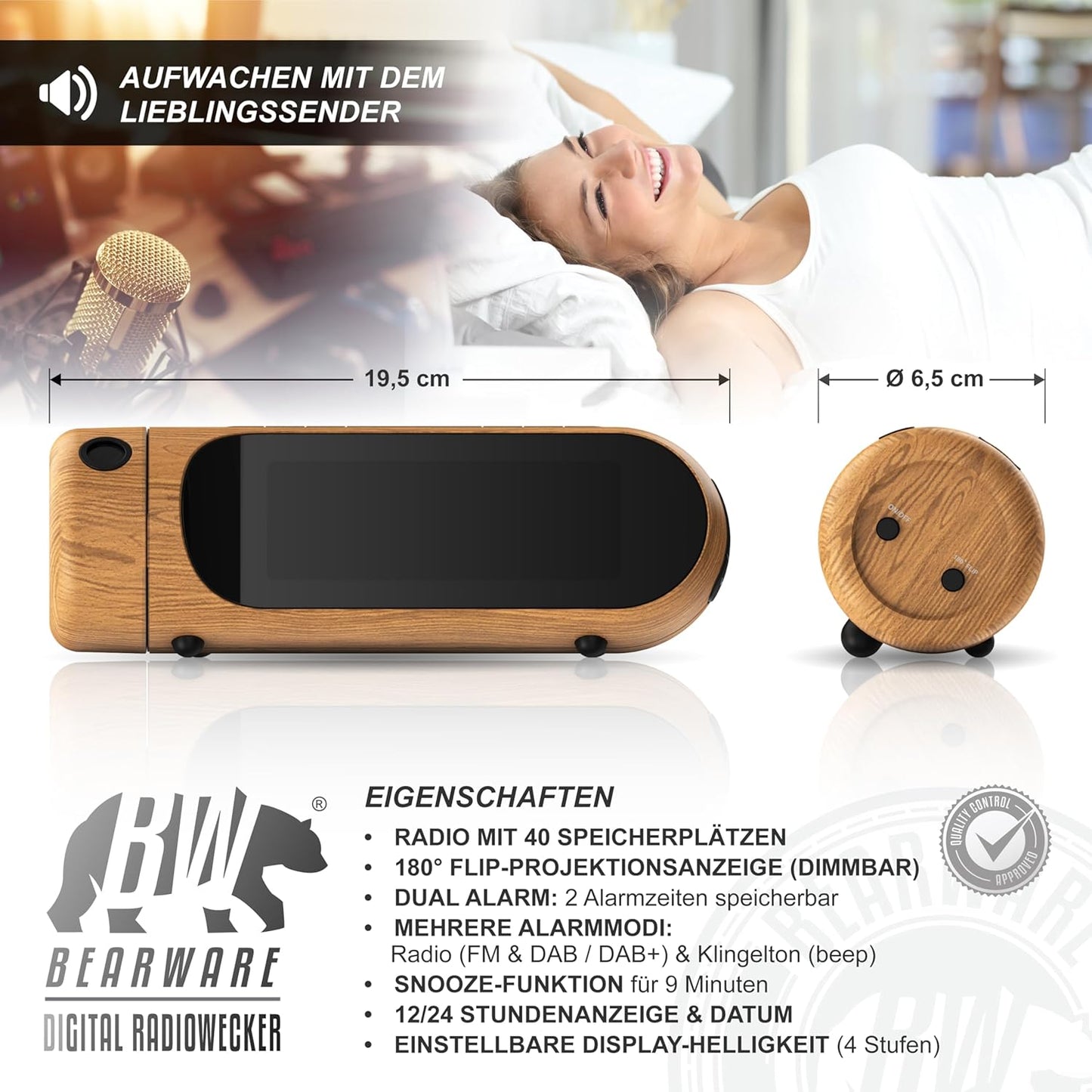 Digitaler DAB/DAB+ Projektionswecker mit Radio