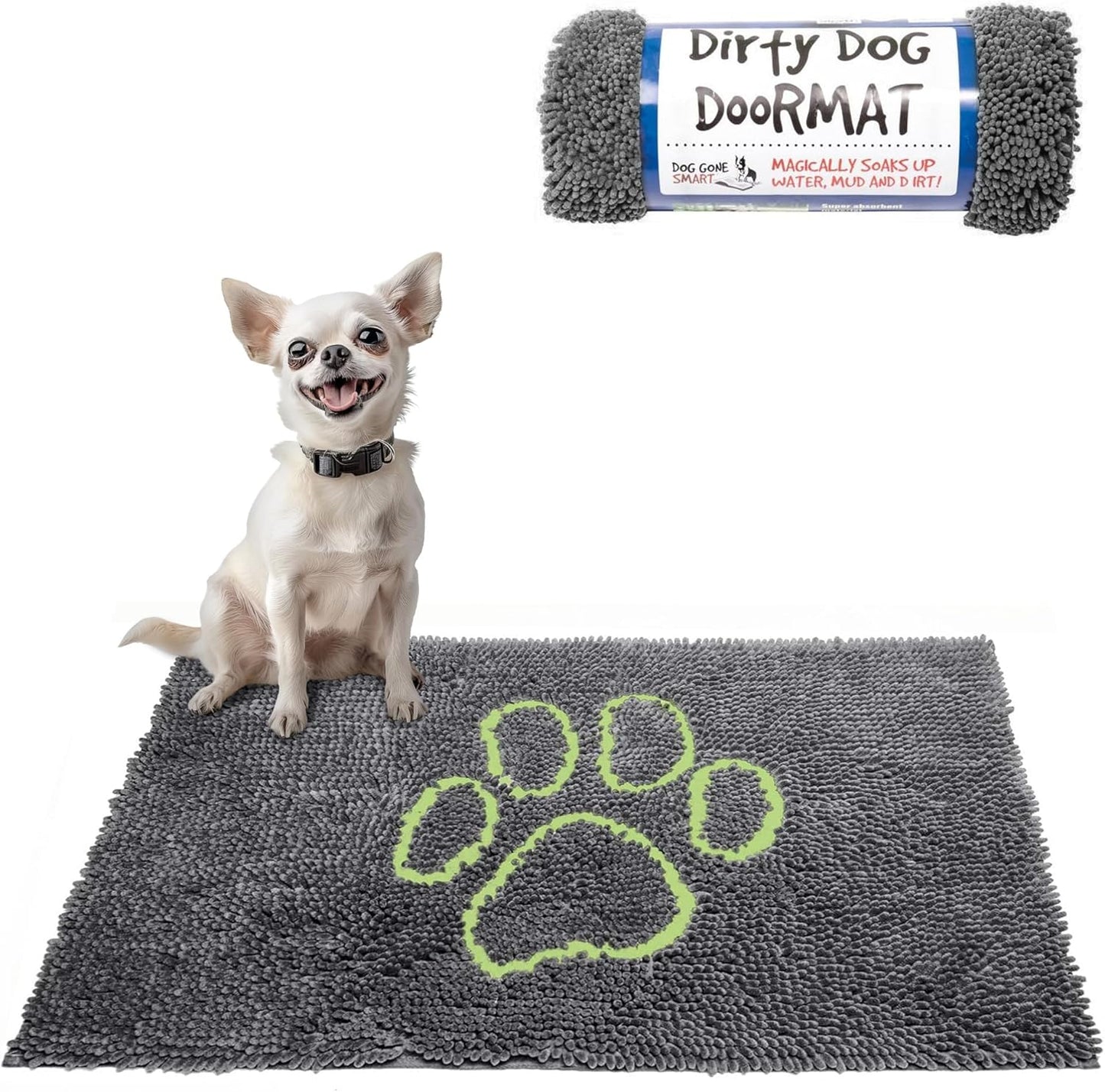 Dirty Dog Fussmatte, 40 x 60 cm (Rechteckig) Cool Grey