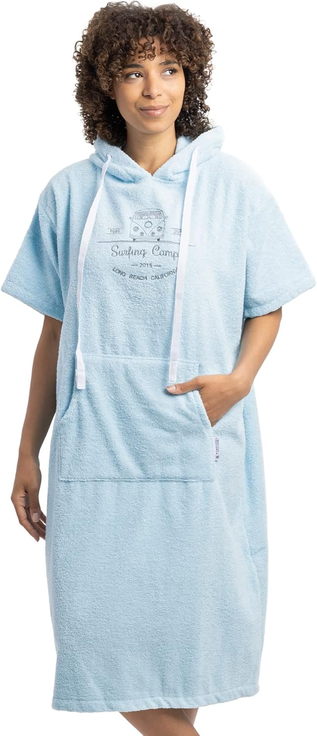 Badeponcho Unisex, S-M Hellblau