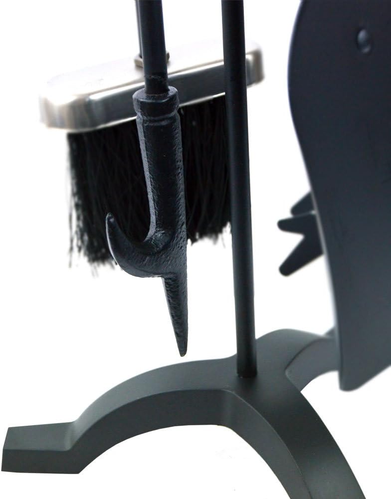 Buxton Kaminbesteck-Set, Schwarz & Nickel