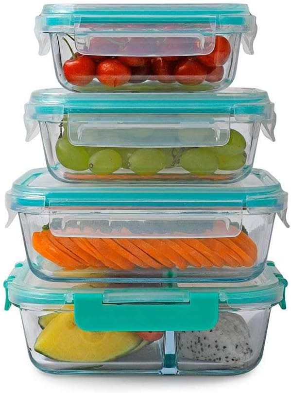 Frischhaltedosen-Set, luftdicht und auslaufsicher, 8- teilig