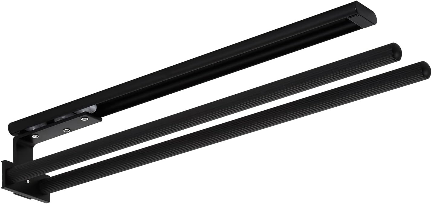 2-armiger Teleskop-Handtuchhalter Ted, ausziehbar, Schwarz Matt 2-armig 450 - 730 mm