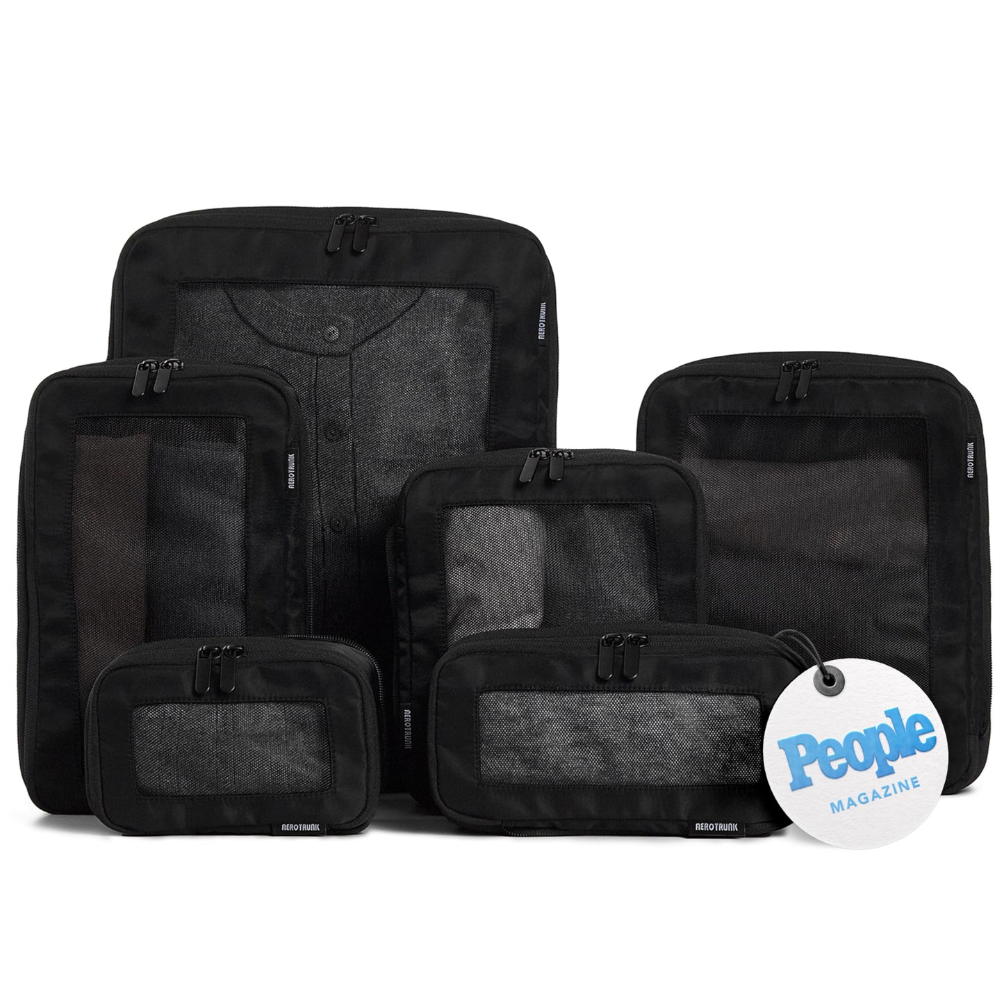 Kompressions-Verpackungswürfel-Set, 6-Pack Schwarz
