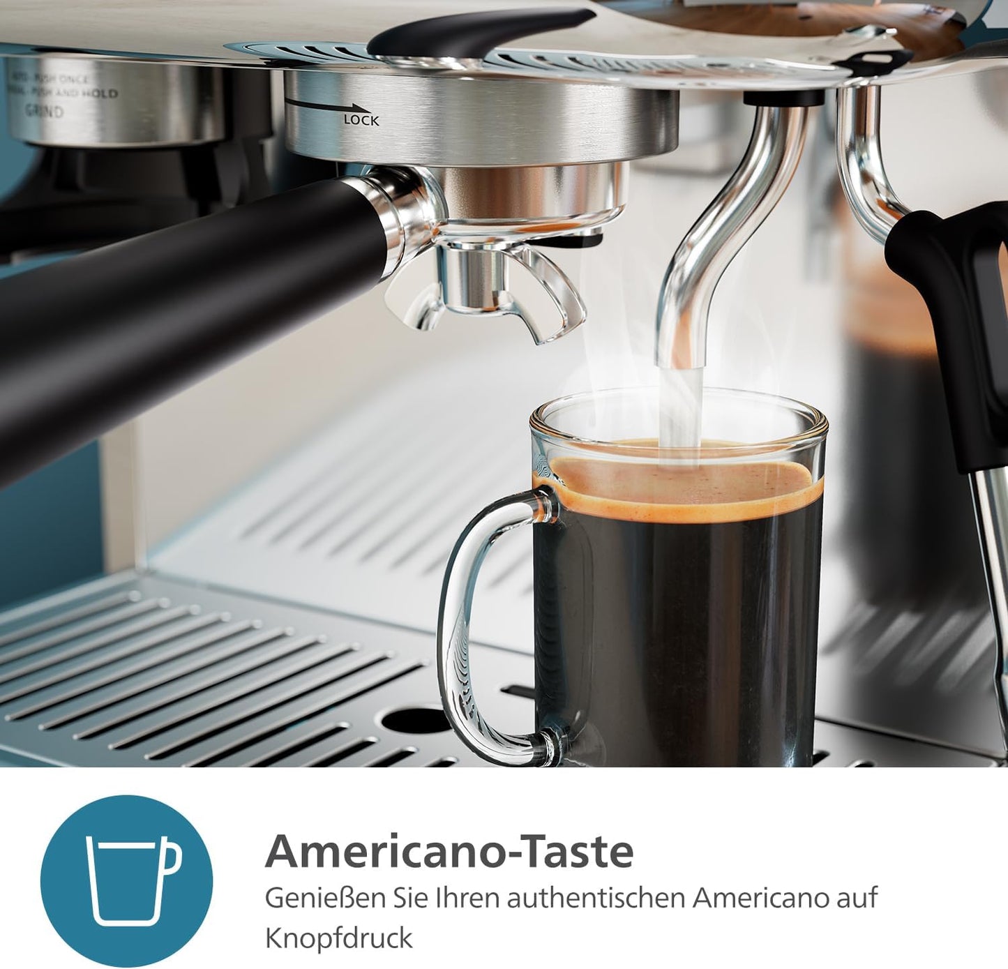Barista Brew Espressomaschine PSA3228/41 mit Cappuccinosystem, Bohnenbehälter doppelt