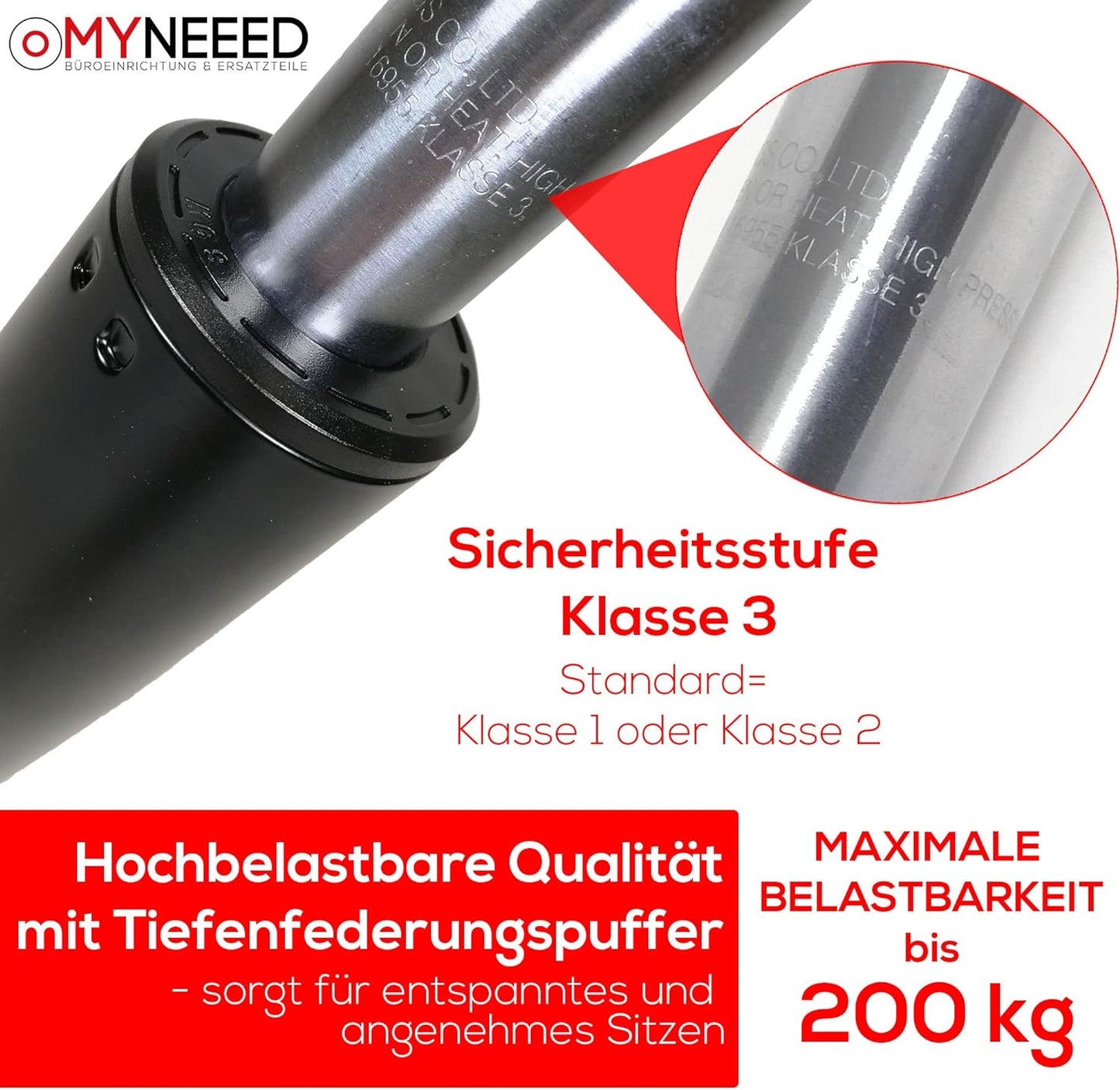 Bürostuhl Gasfeder, 200 mm V