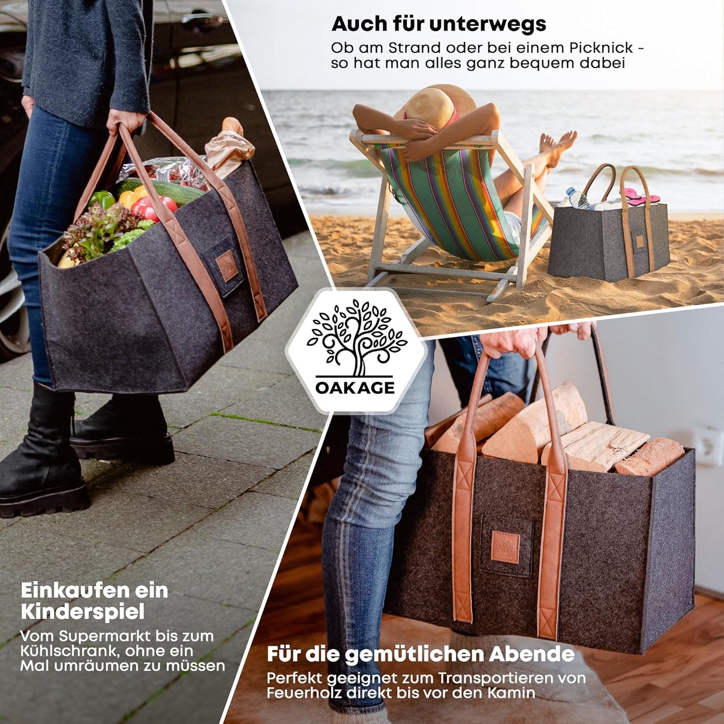 2er Set Holzkorb
