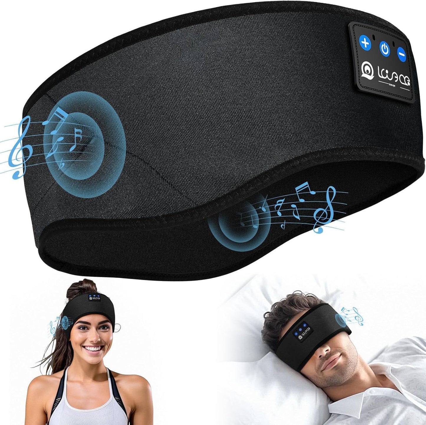 Bluetooth Schlafkopfhörer Stirnband, 1 stück (1er Pack) Sport Schwarz