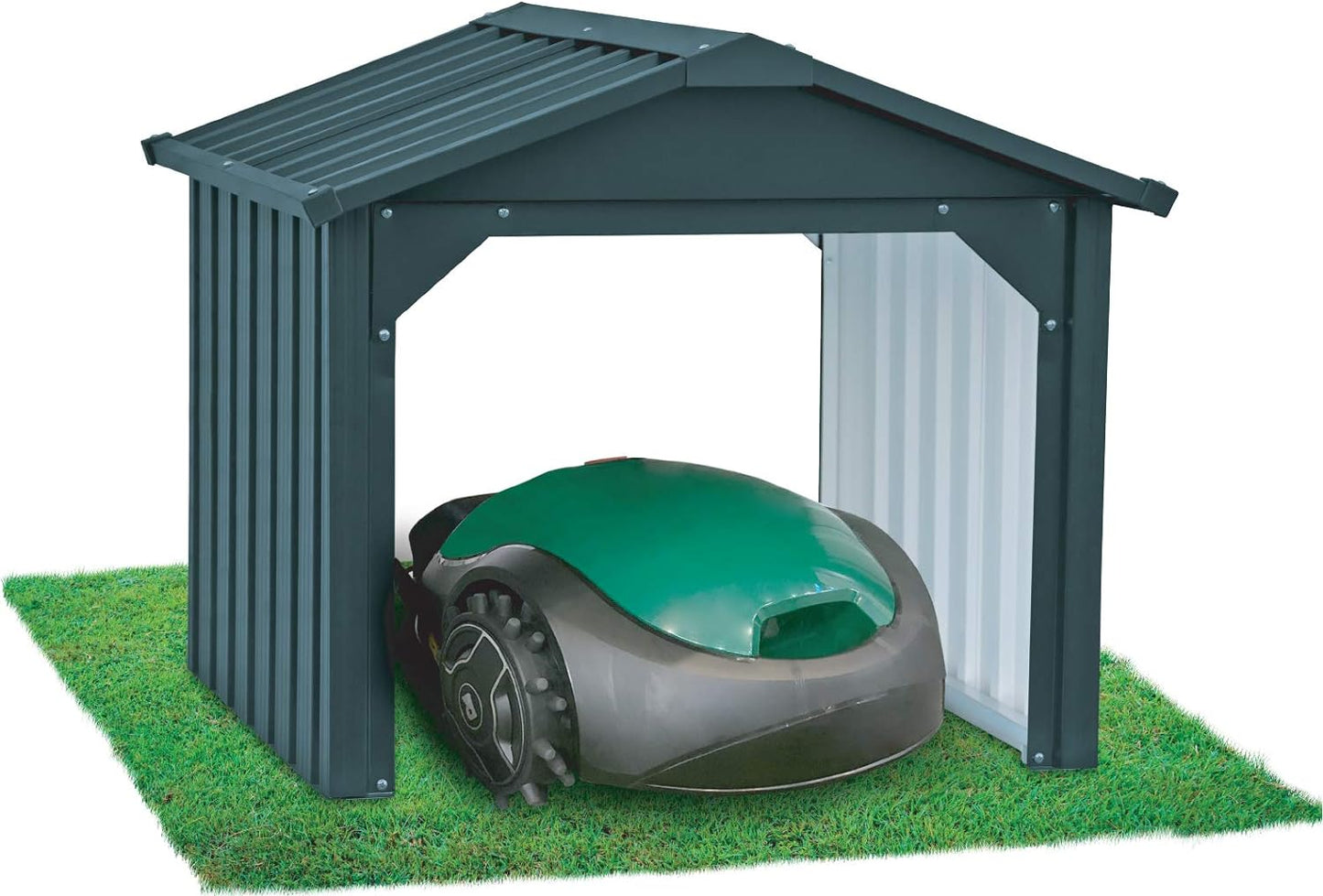 Rasenmäherroboter Garage, Offener Rücken