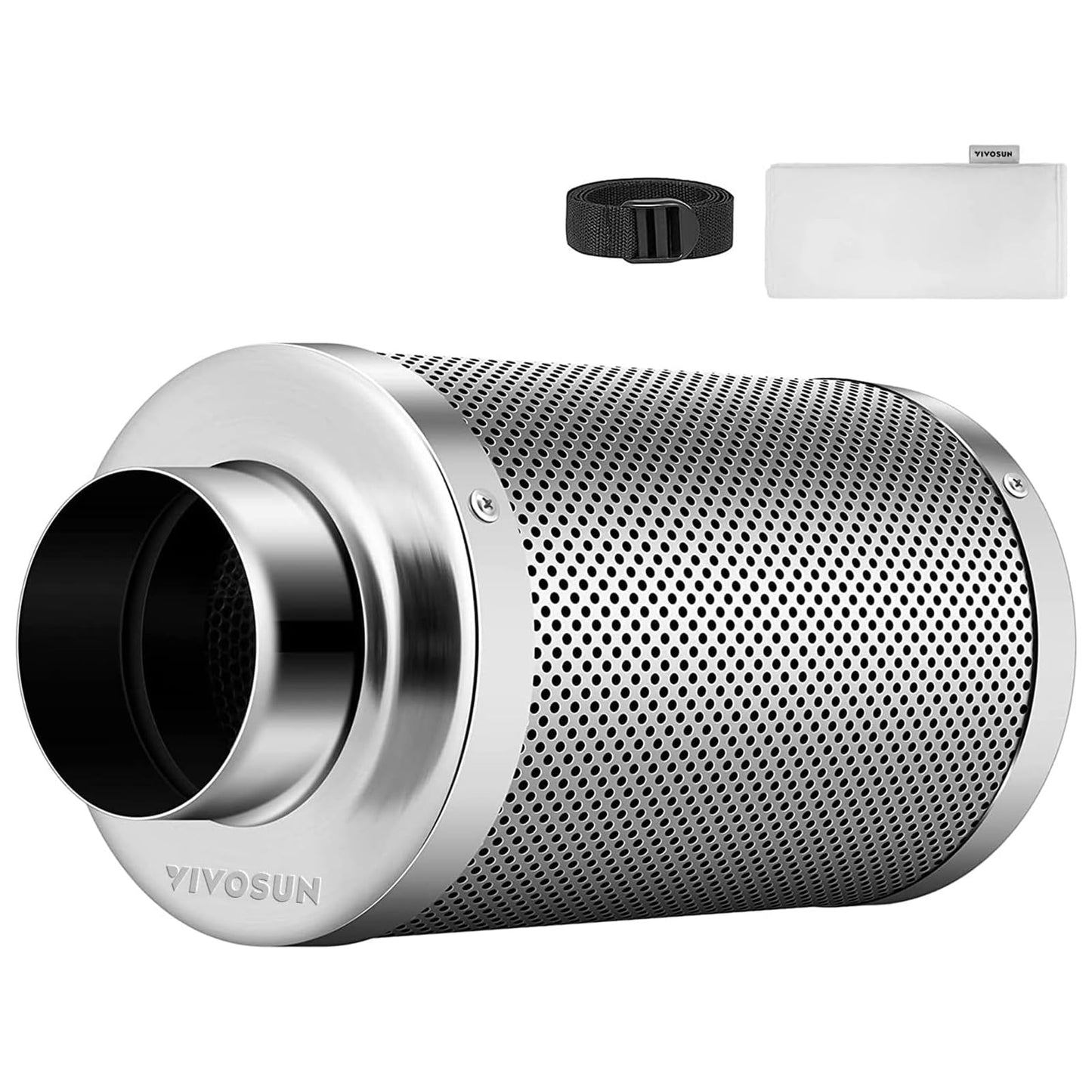 Aktivkohlefilter zur Geruchskontrolle, 150mm/6 Inch Silber