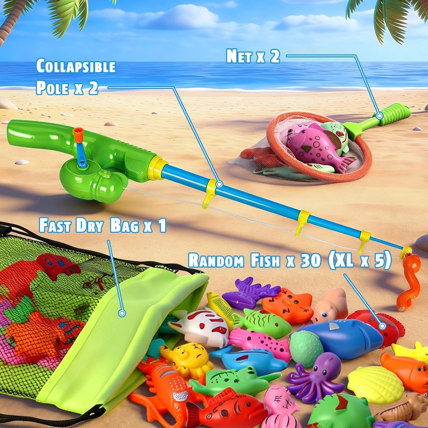 Magnetisches Angelspiel-Set für Kinder, 23.62 cm x 16.25 cm x 10.41 cm