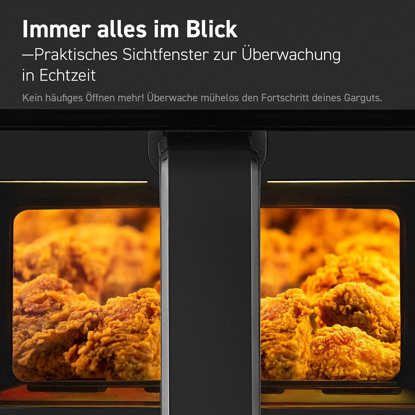 12-in-1 Heissluftfritteuse, Sichtfenster 6.2L Schwarz