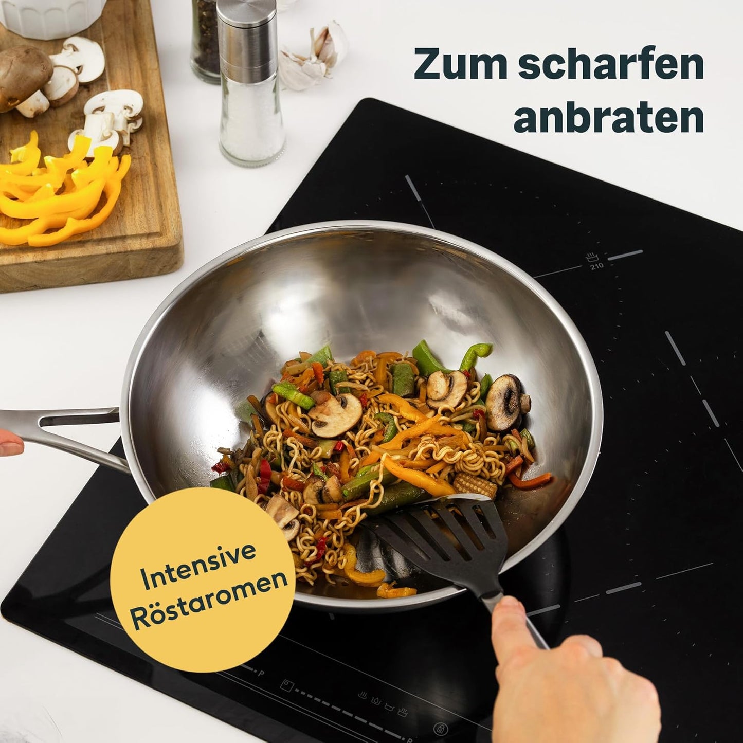 Wokpfanne, Unbeschichtet Wok 28cm