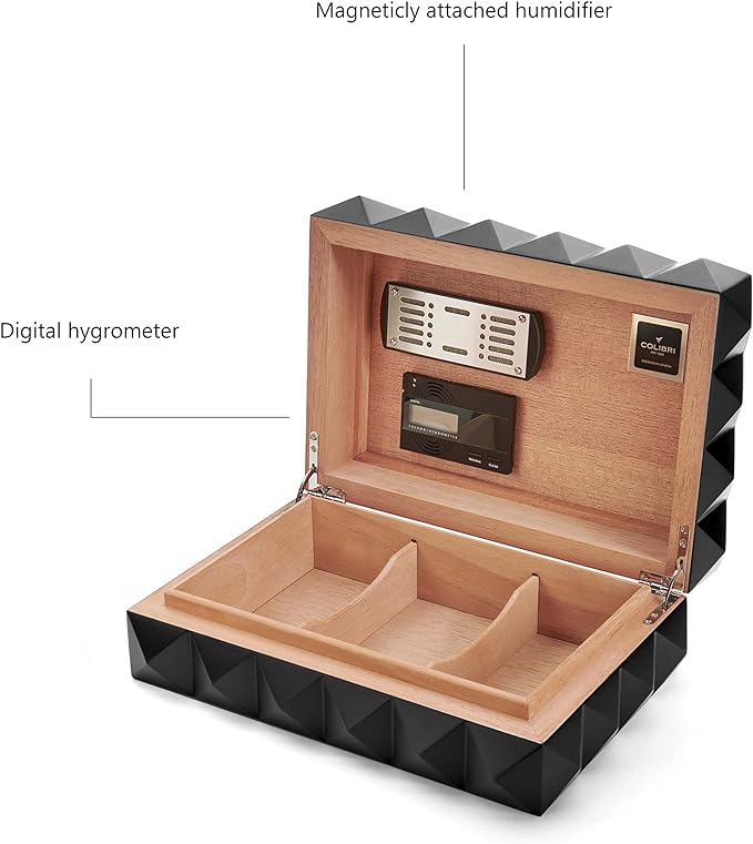 Quasar Zigarren Humidor, Schwarz