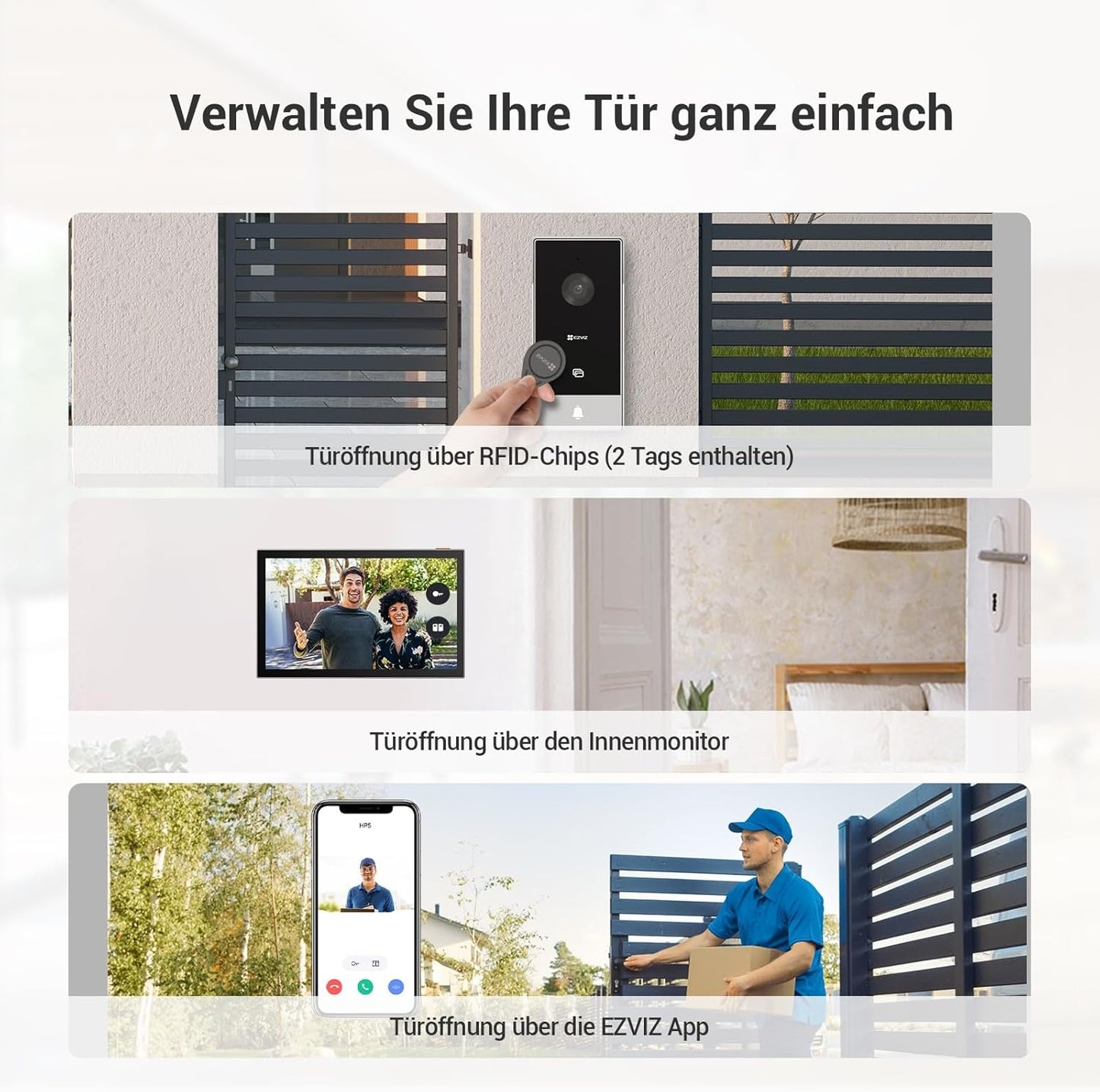 HP5 WLAN Video-Türsprechanlage mit 7-Zoll-Touchscreen, Black