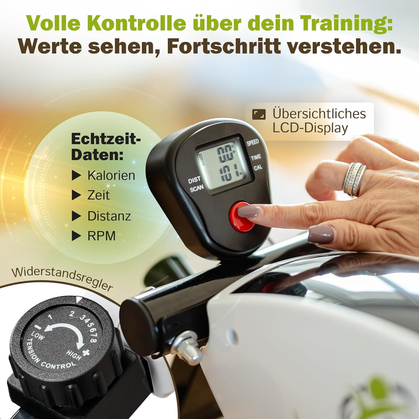 Höhenverstellbarer Pedaltrainer, Weiss