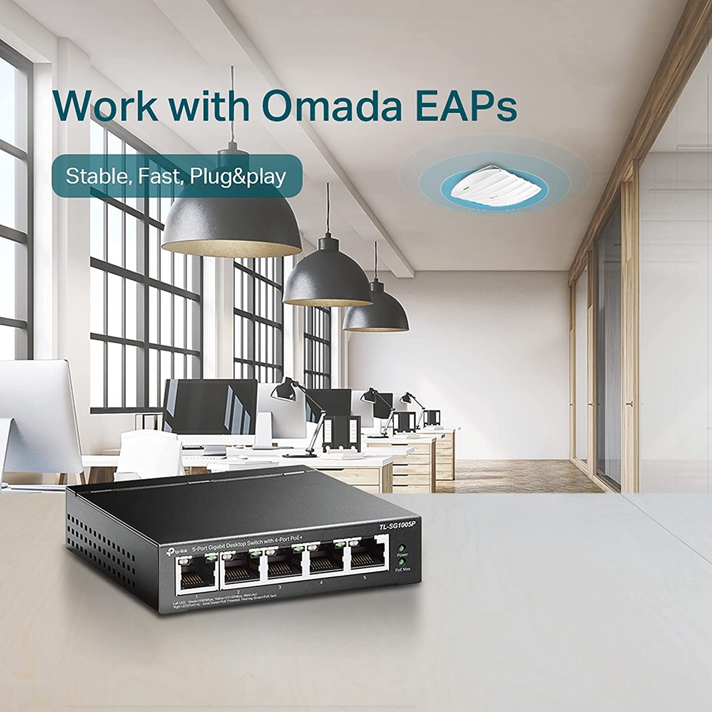 TL-SG1005P, Switch, Unmanaged PoE, 65W