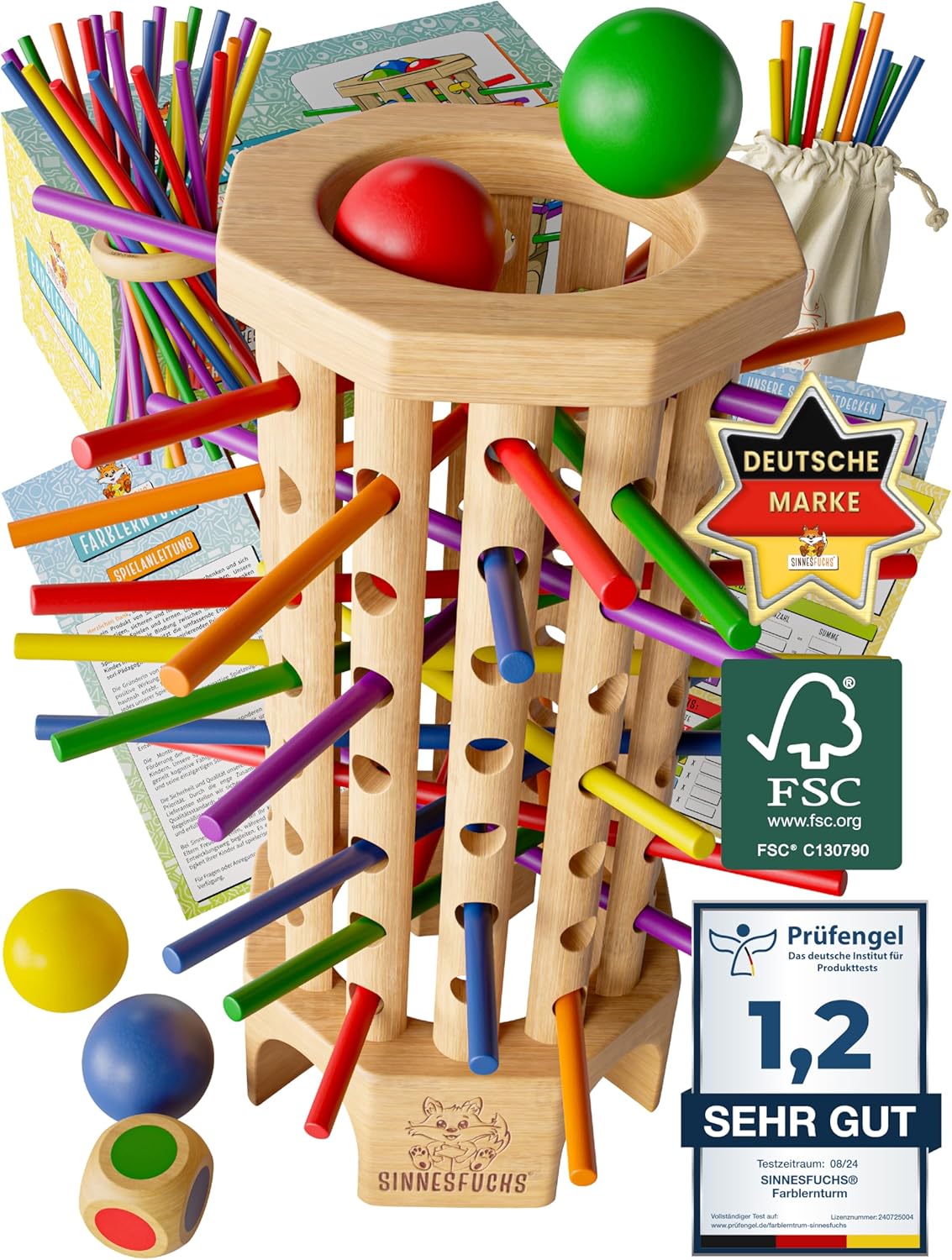 Farblernspielzeug aus Holz (Montessori) ab 3 Jahre