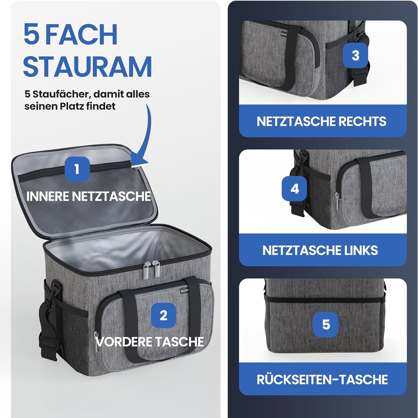 Kühltasche, Dunkelgrau 30L