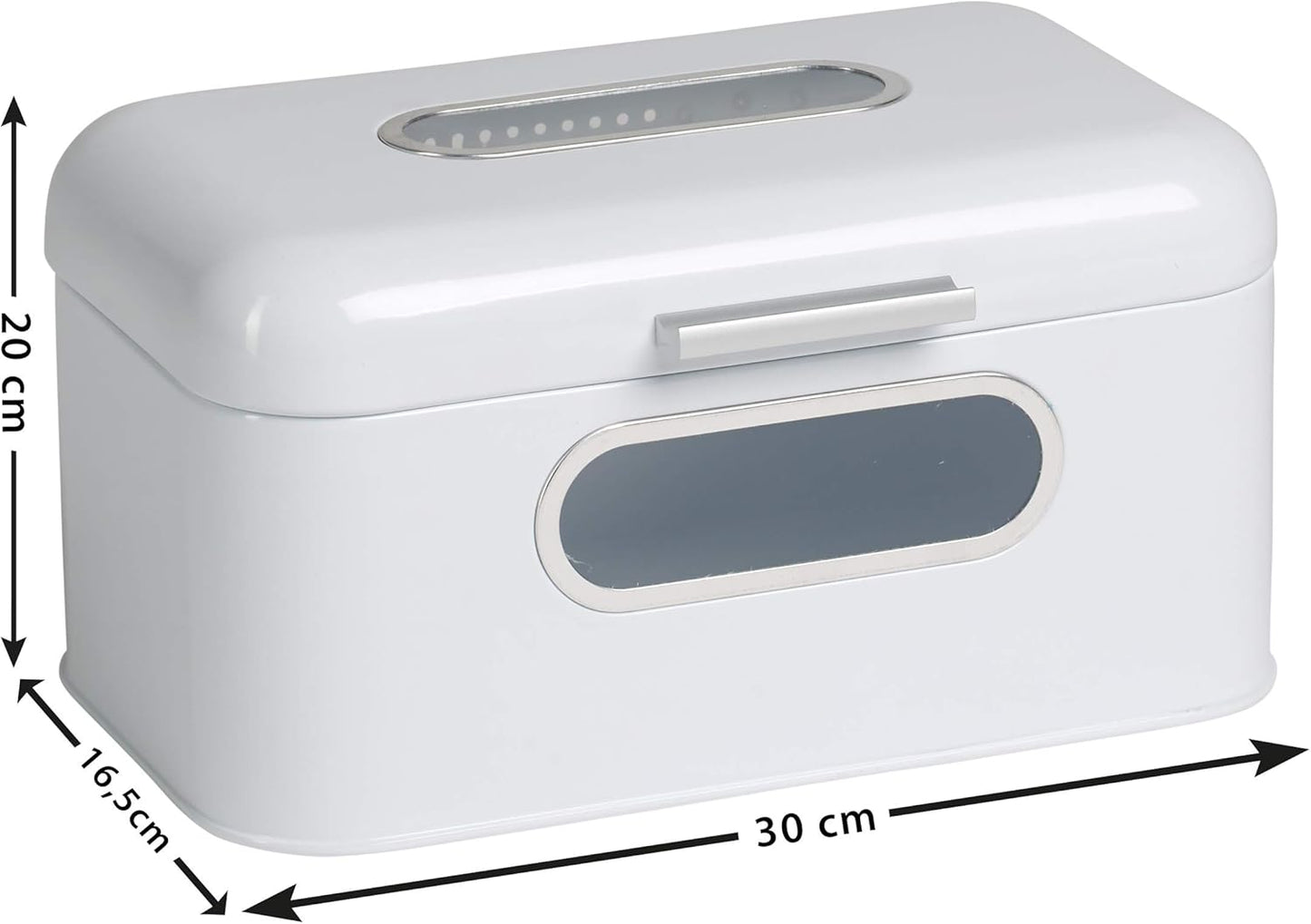 Retro-Brotbox mit Sichtfenster, 30x20x16.5 cm, Weiß S-Single Window Single