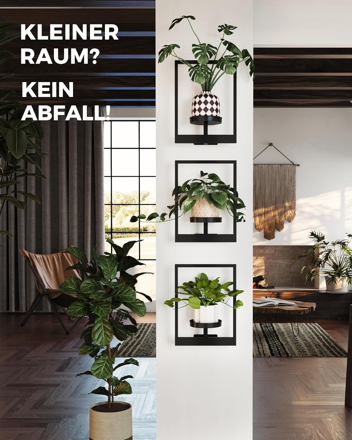 3er-Set Wand-Blumenständer, 3 Set