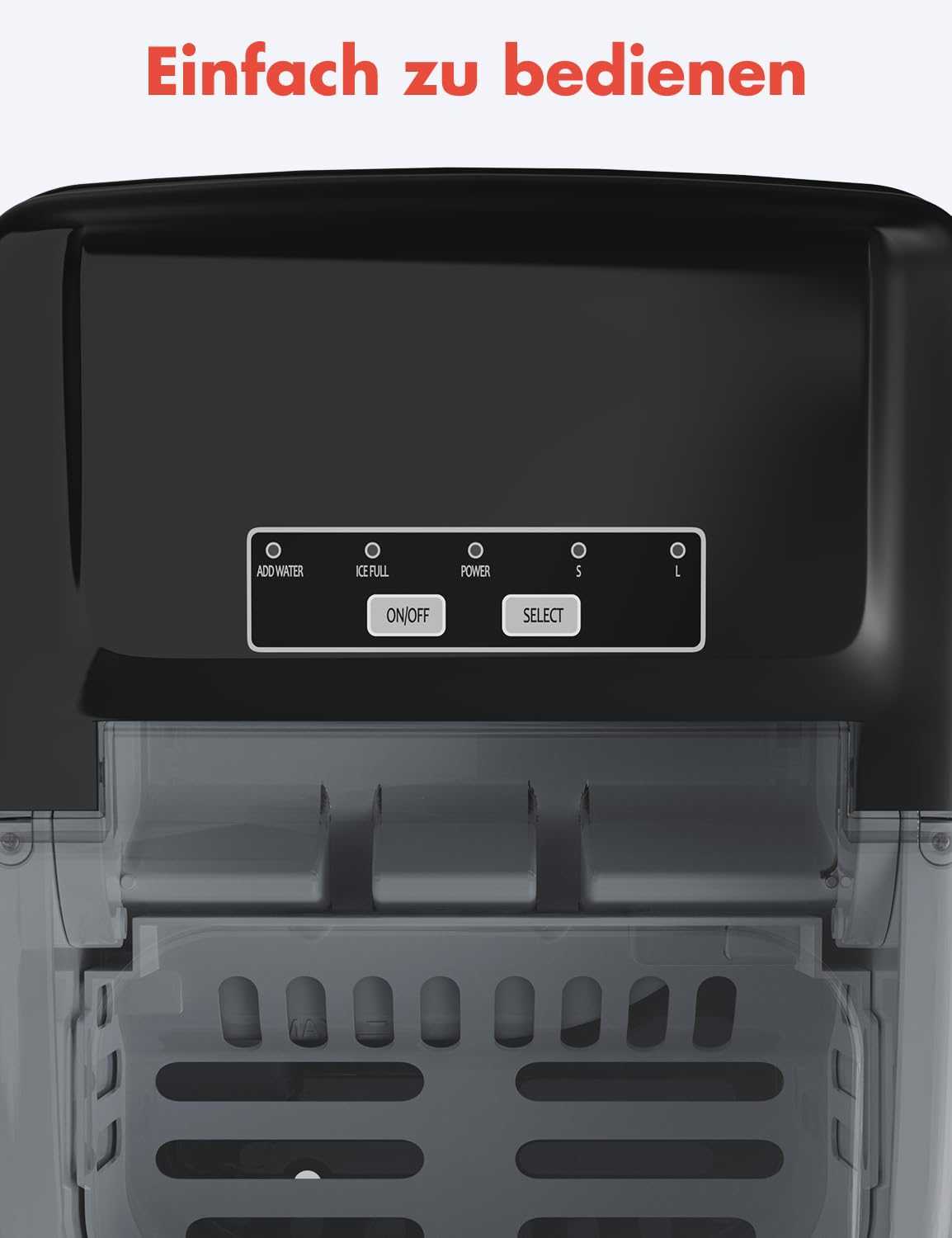 Eiswürfelmaschine mit Ice Crusher Funktion, Silber