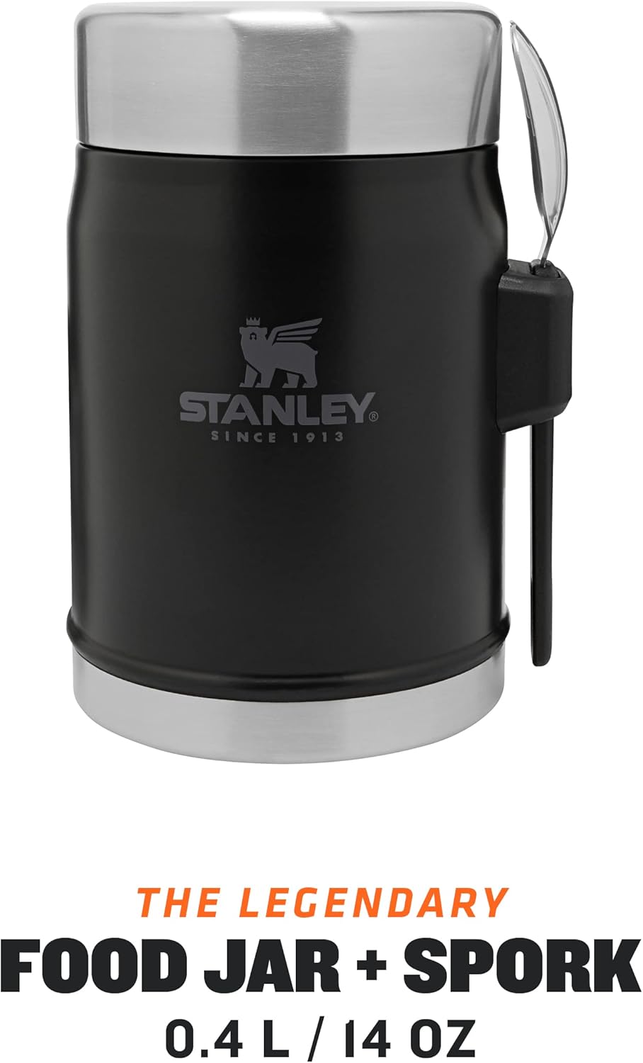 Thermobehälter mit Göffel, Matte Black