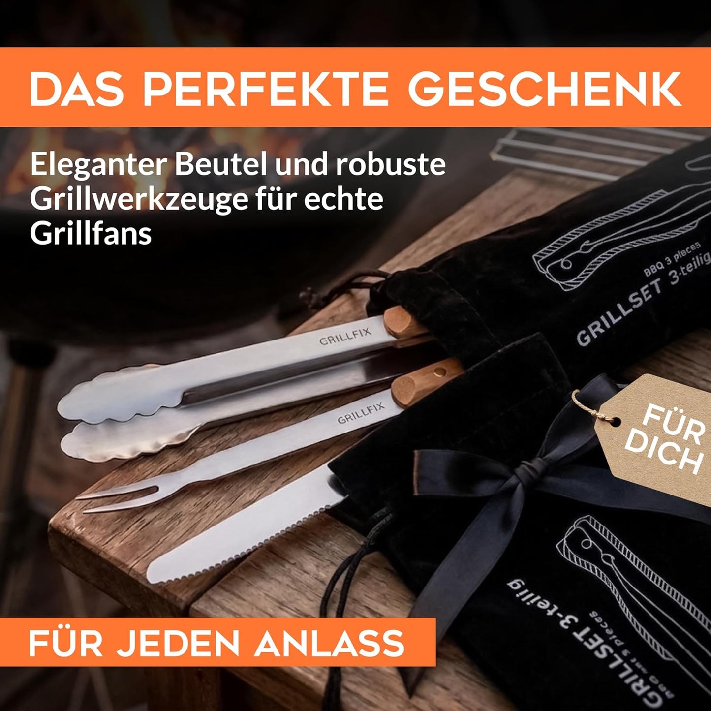 3-teiliges Grillbesteck-Set
