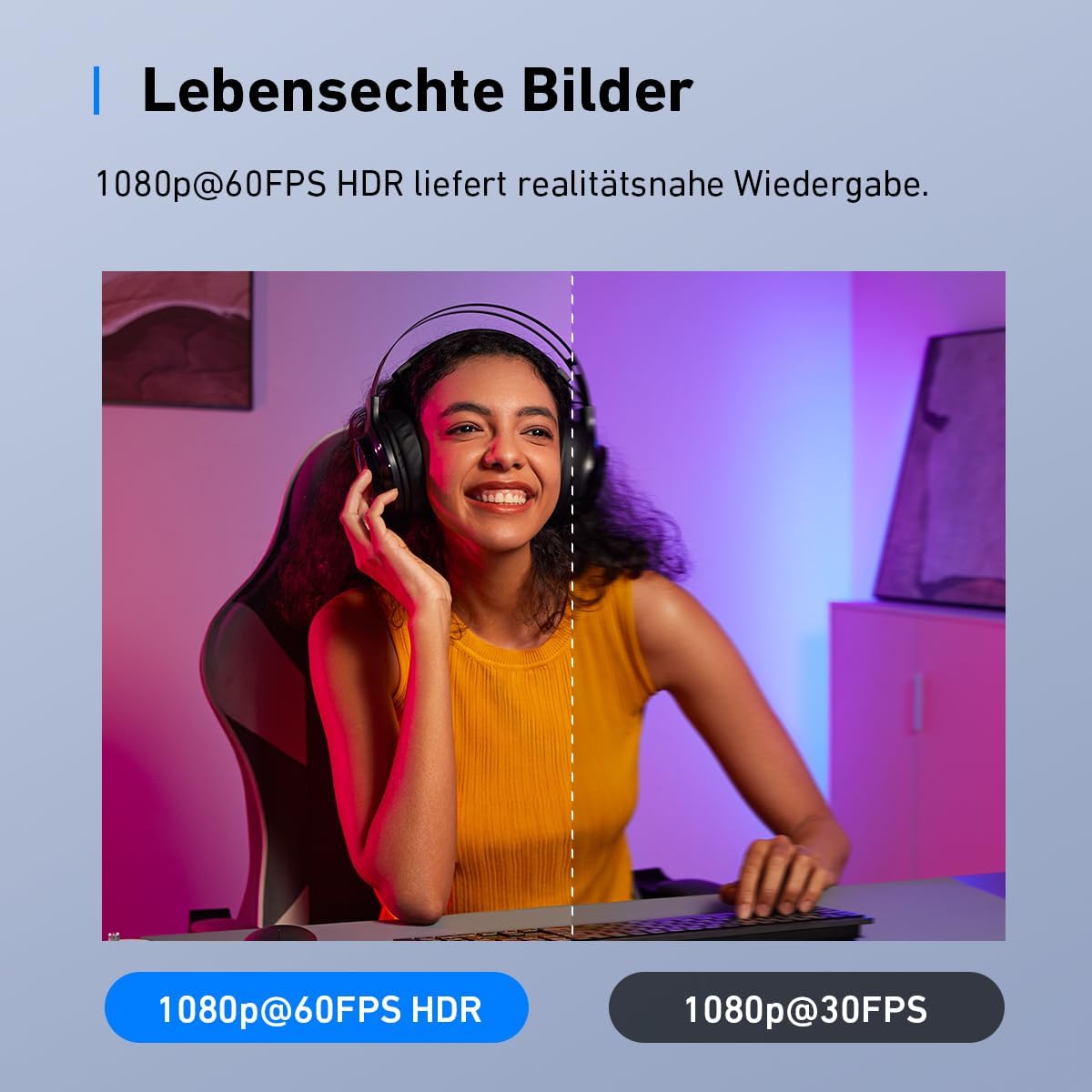 4K Webcam mit KI-Autofokus & Geräuschunterdrückung