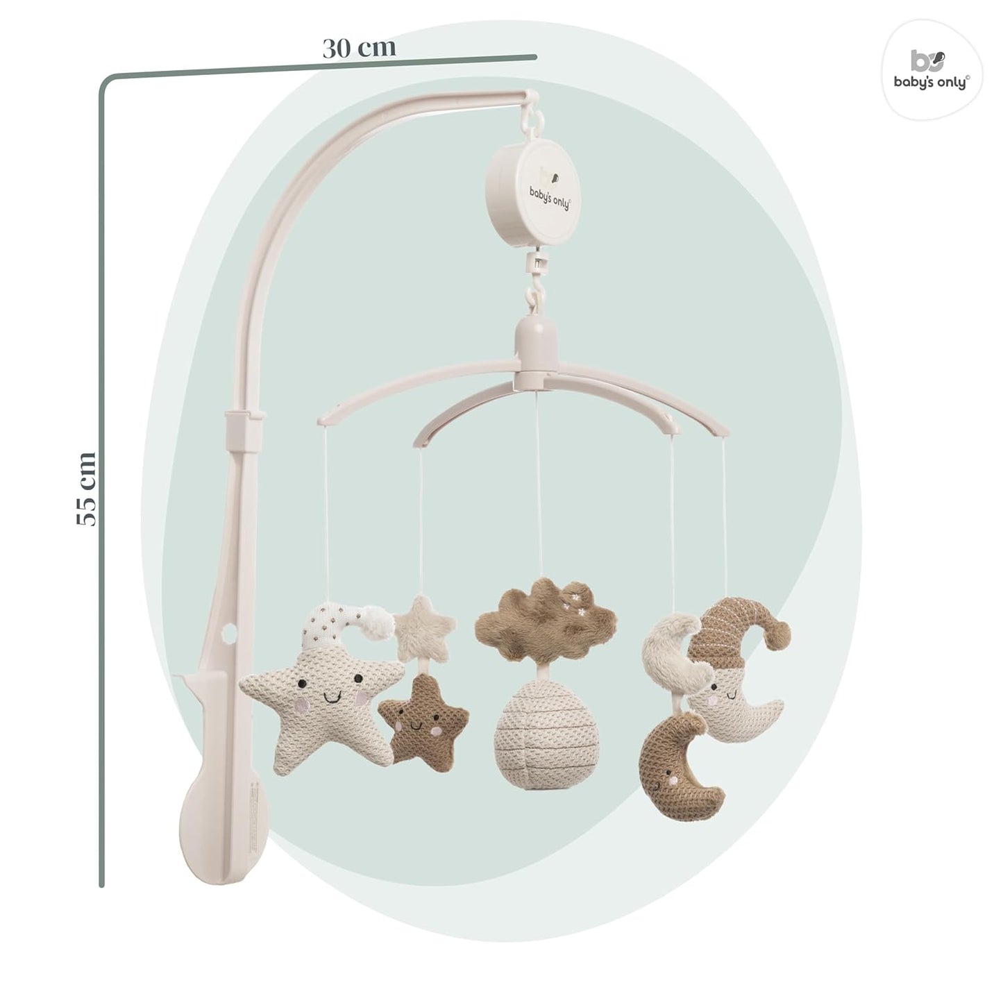 Musik-Mobile Baby Heaven mit Spieluhr und Figuren, Clay/Warm Linen