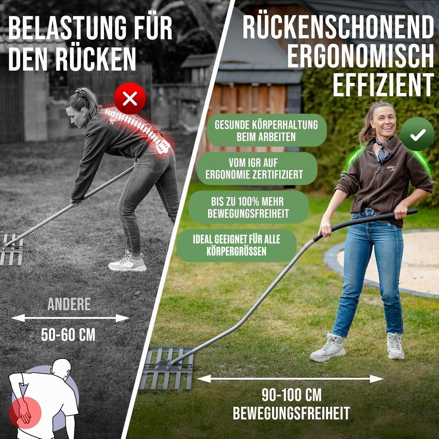 Rasenrakel mit Klicksystem