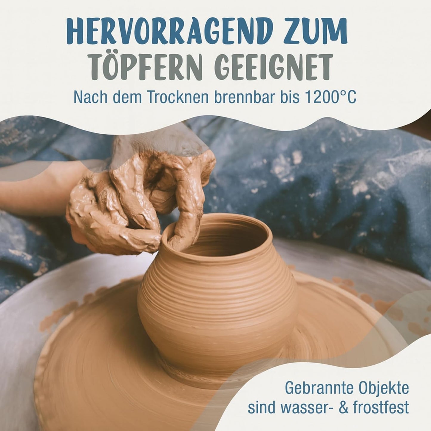 Töpferton zum Brennen & Töpfern (10 kg), 10.0 Kilogramm